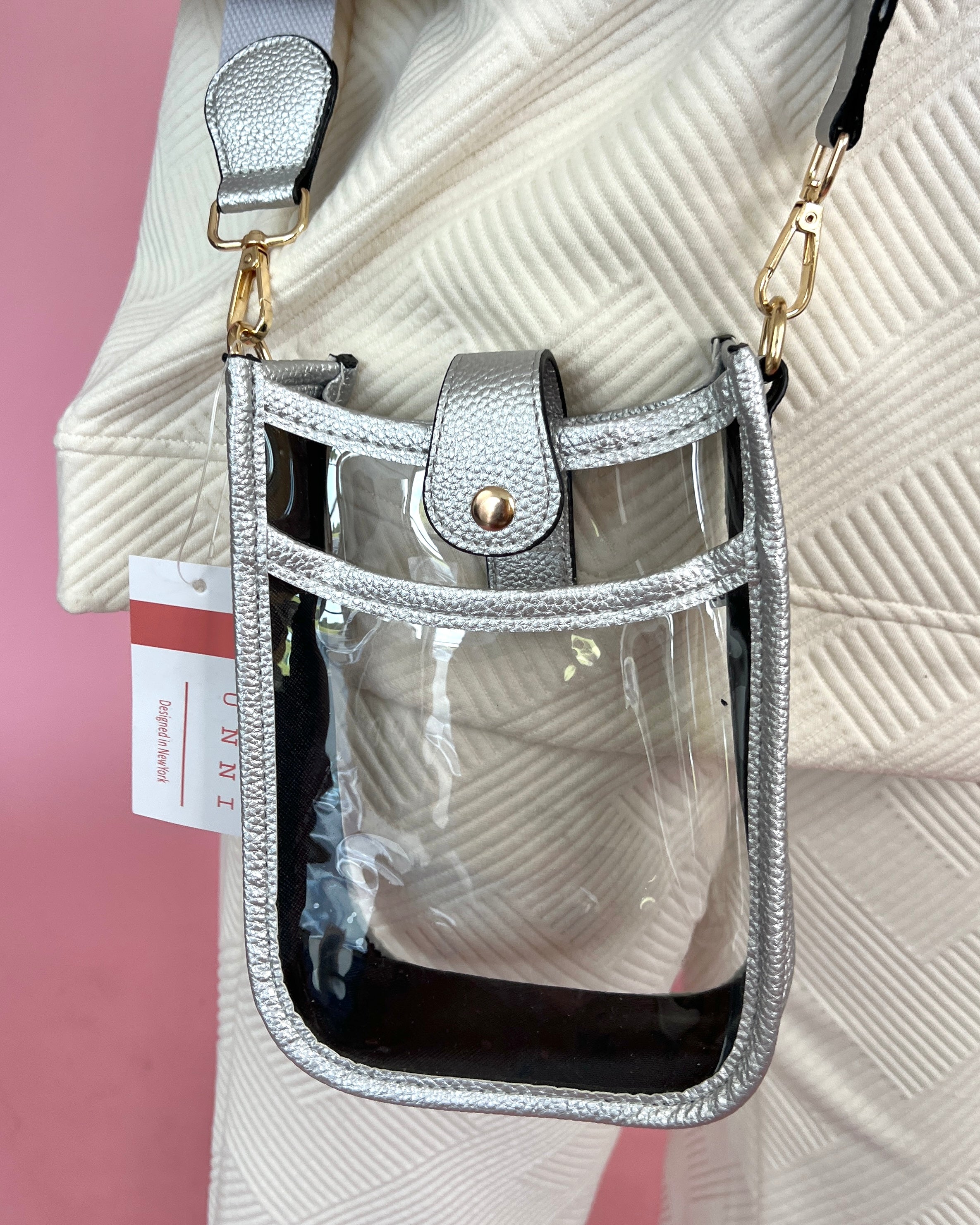 So Chic Silver Clear Crossbody Bag-Regular-Shop-Womens-Boutique-Clothing