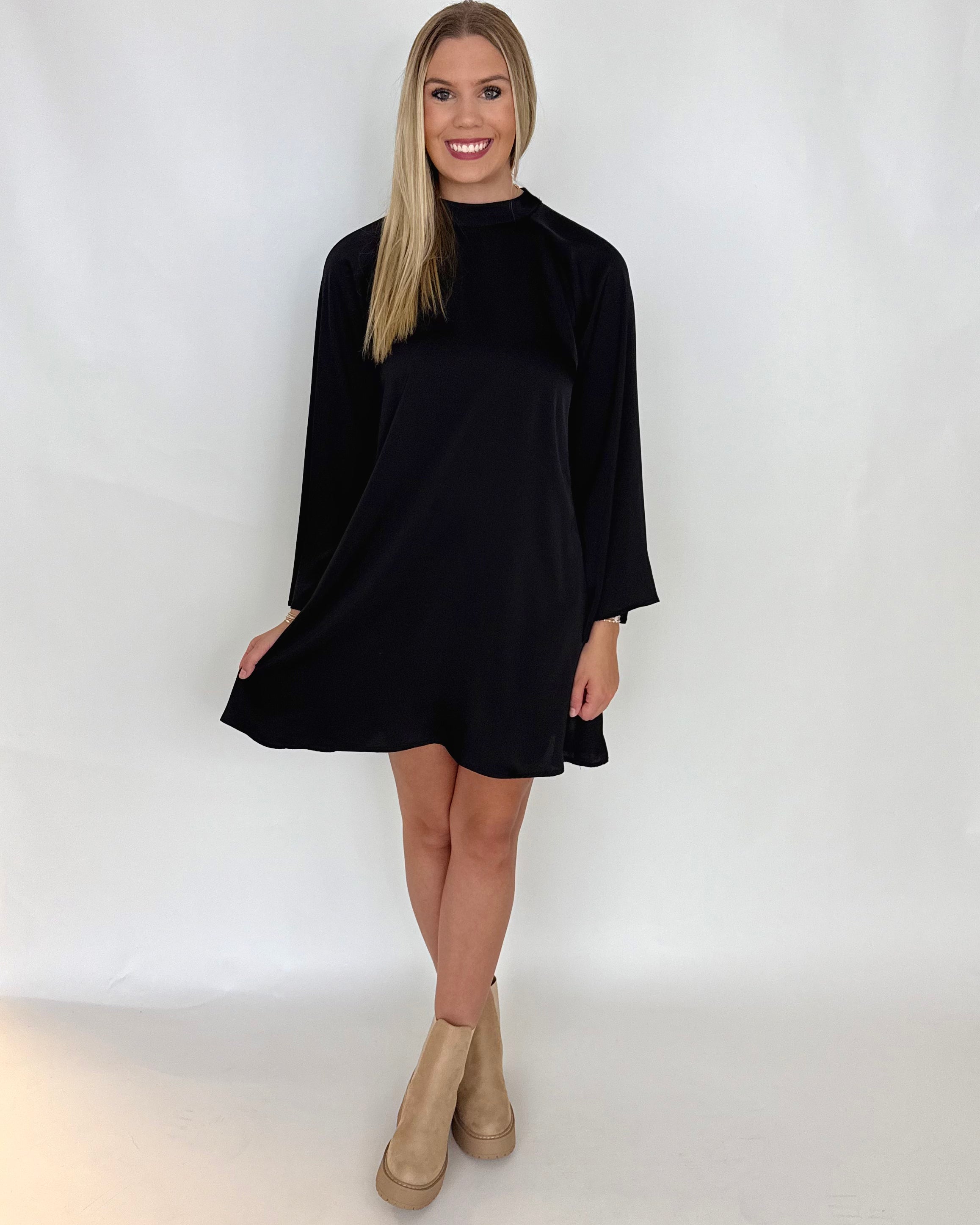 Misty Night Black Flare Dress