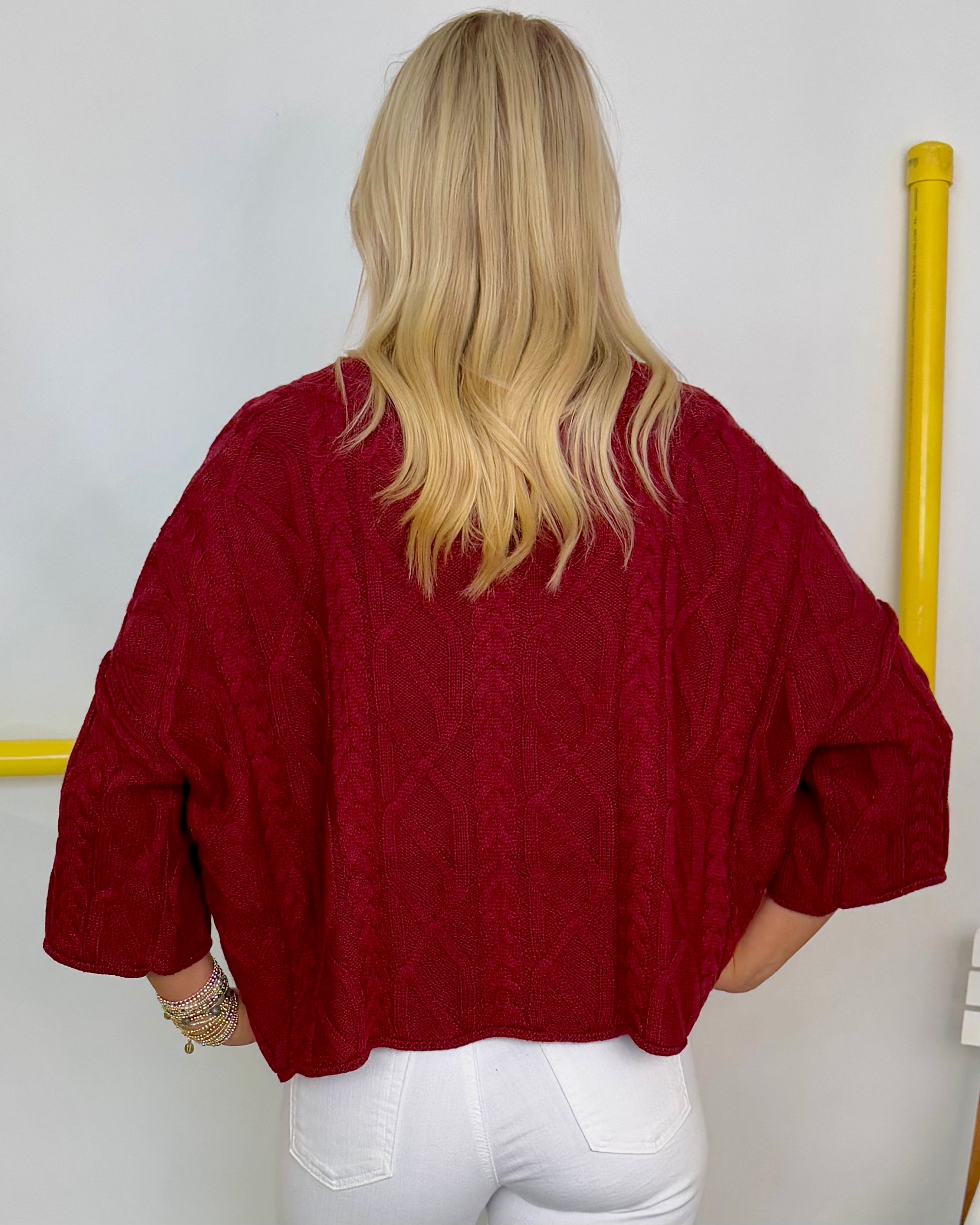Cherish You Burgundy Cable Sweater-Shop-Womens-Boutique-Clothing