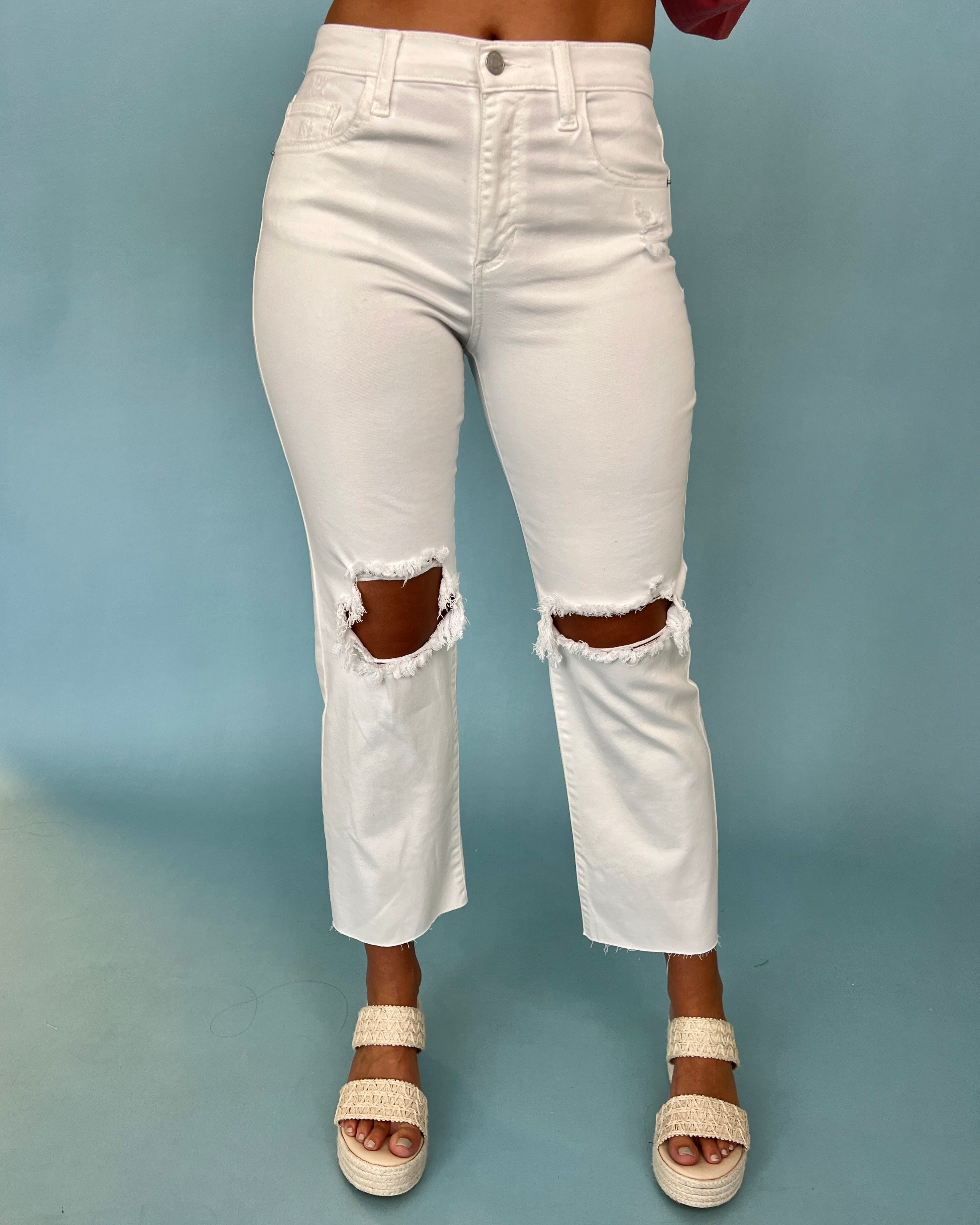 Time For Something White High Rise Slim Straight Jeans-Shop-Womens-Boutique-Clothing