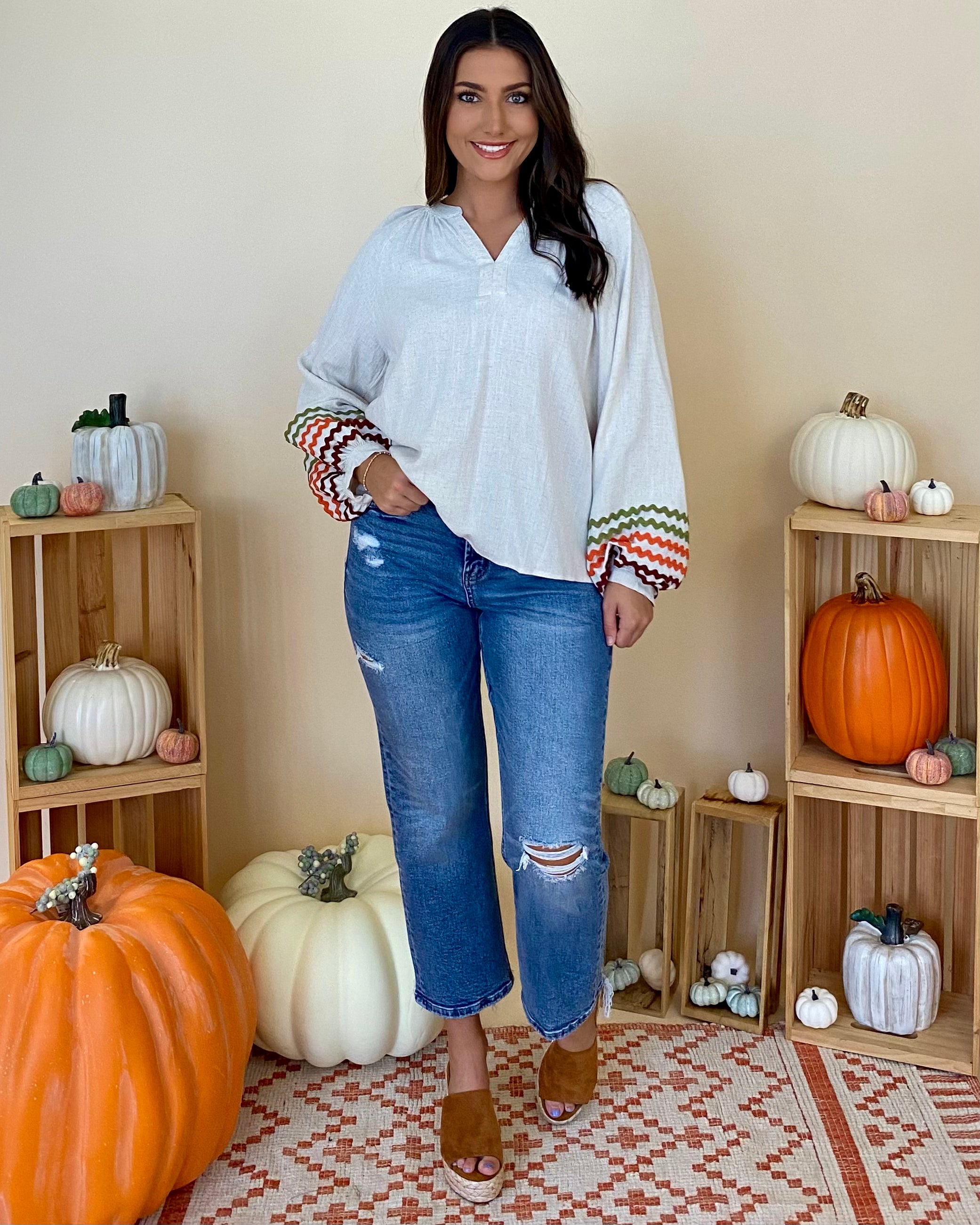 The Start Oatmeal Linen Top-Shop-Womens-Boutique-Clothing