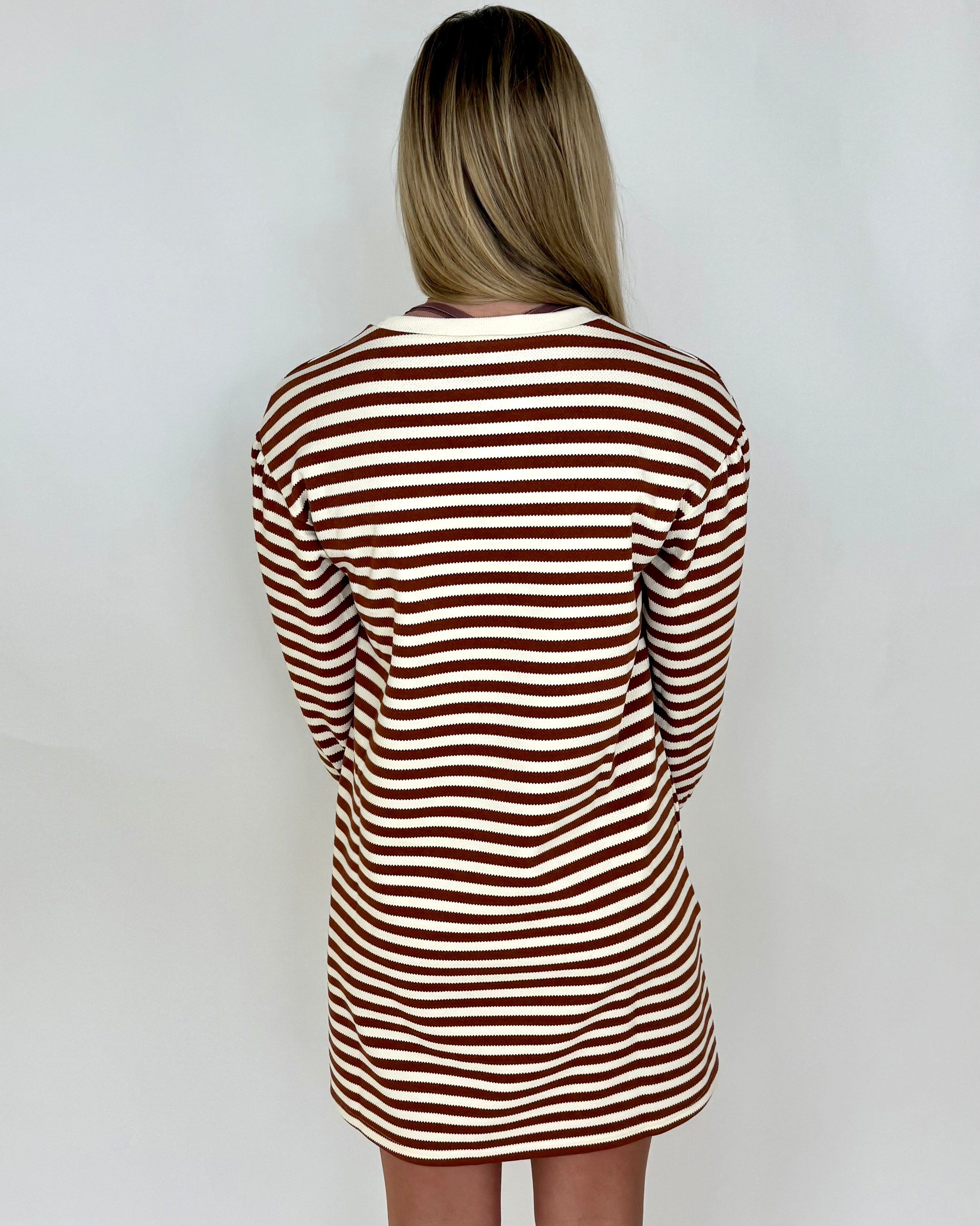 Make It Right Rust Striped Dress-Shop-Womens-Boutique-Clothing