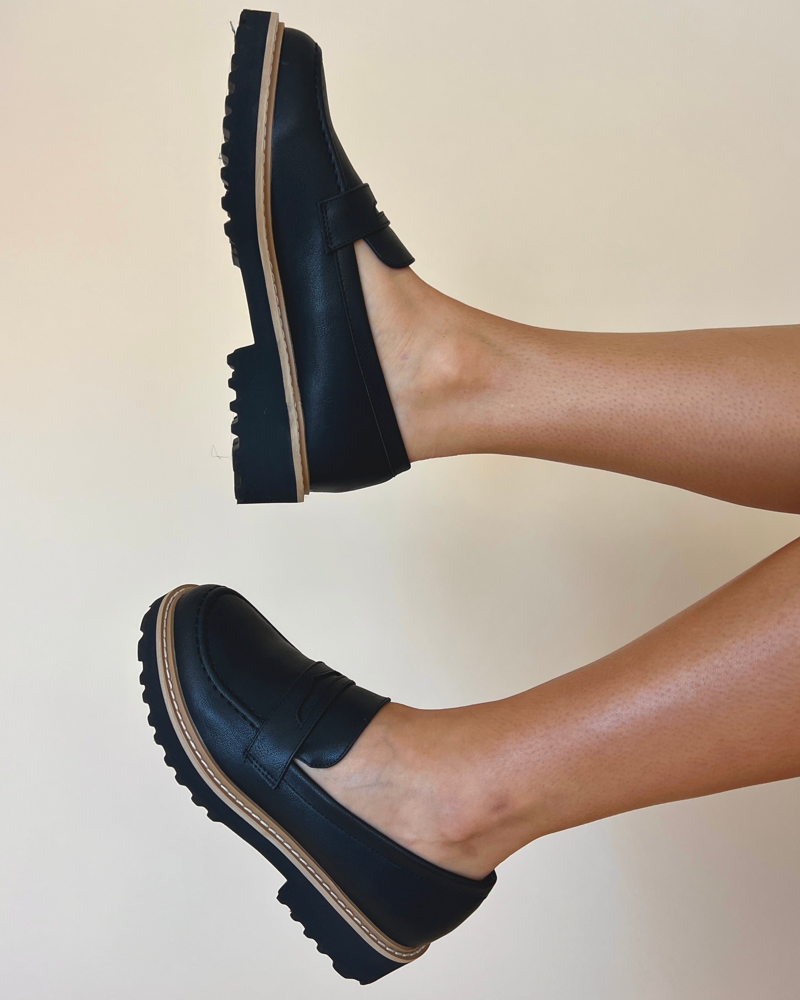 Mackenzie Black Smooth Suede Platform Loafer-Shop-Womens-Boutique-Clothing