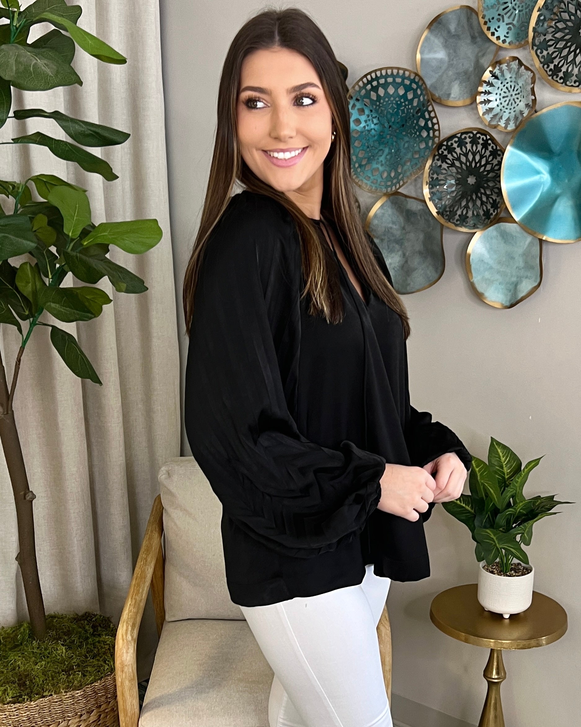 Opening Act Black Pleated Top-Shop-Womens-Boutique-Clothing