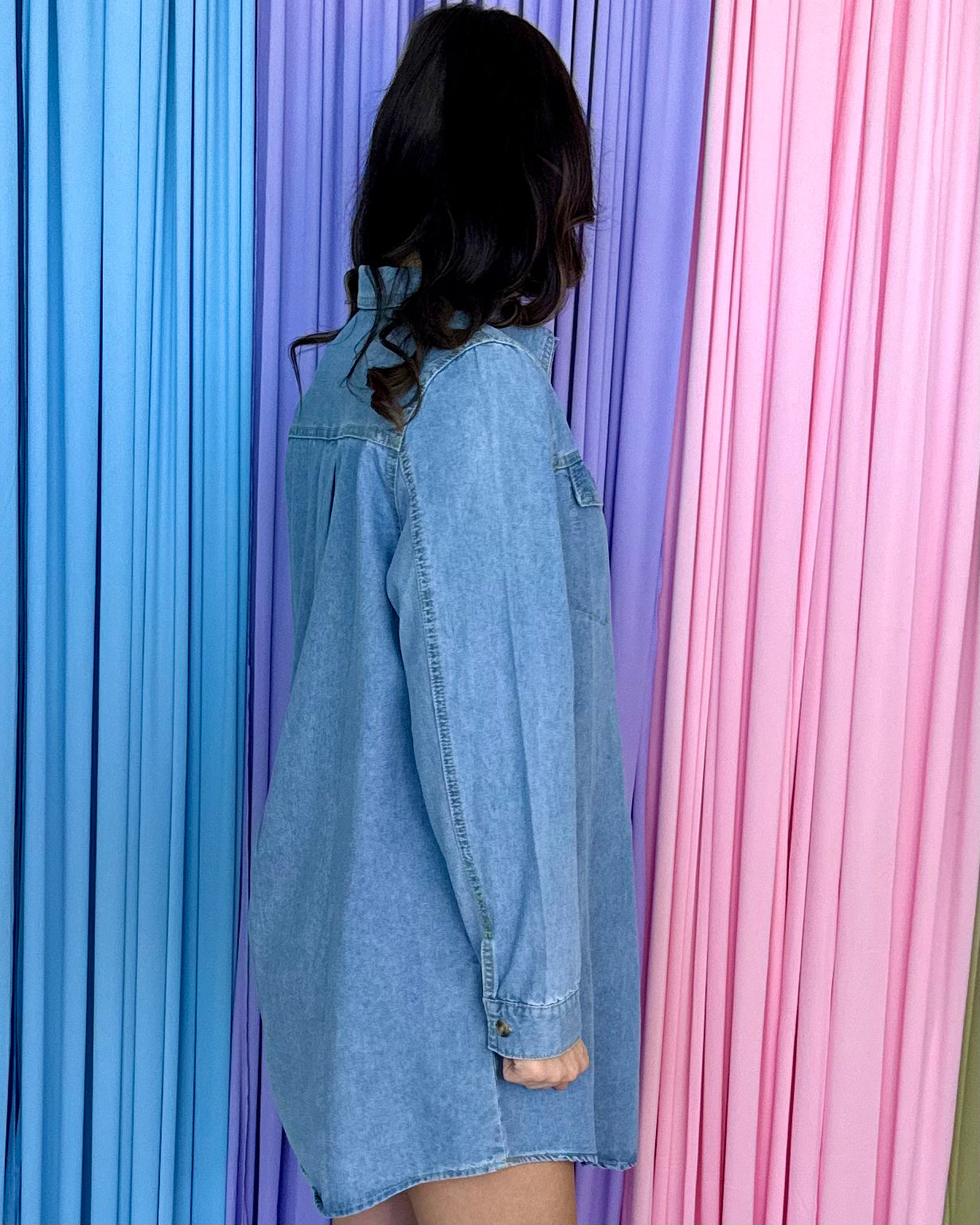 Out To Brunch Denim Chest Pocket Dress-Shop-Womens-Boutique-Clothing