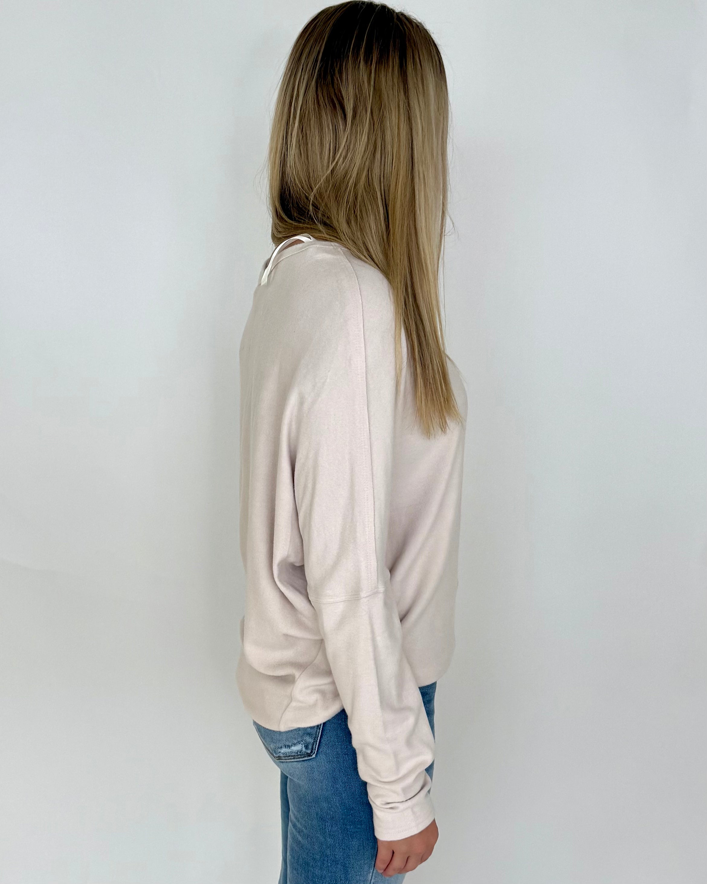 Never Left Cream Brushed Seam Top-Shop-Womens-Boutique-Clothing