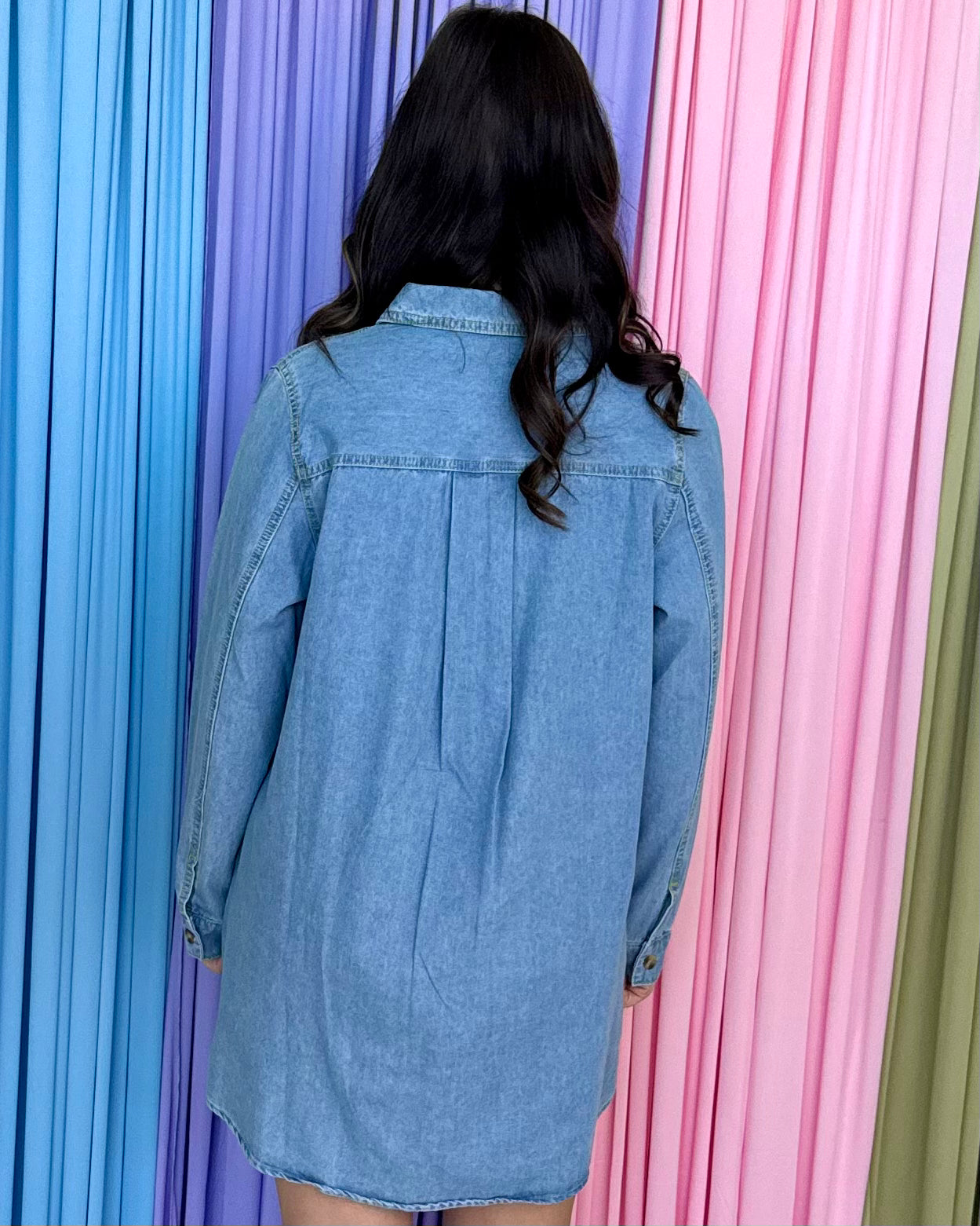 Out To Brunch Denim Chest Pocket Dress-Shop-Womens-Boutique-Clothing