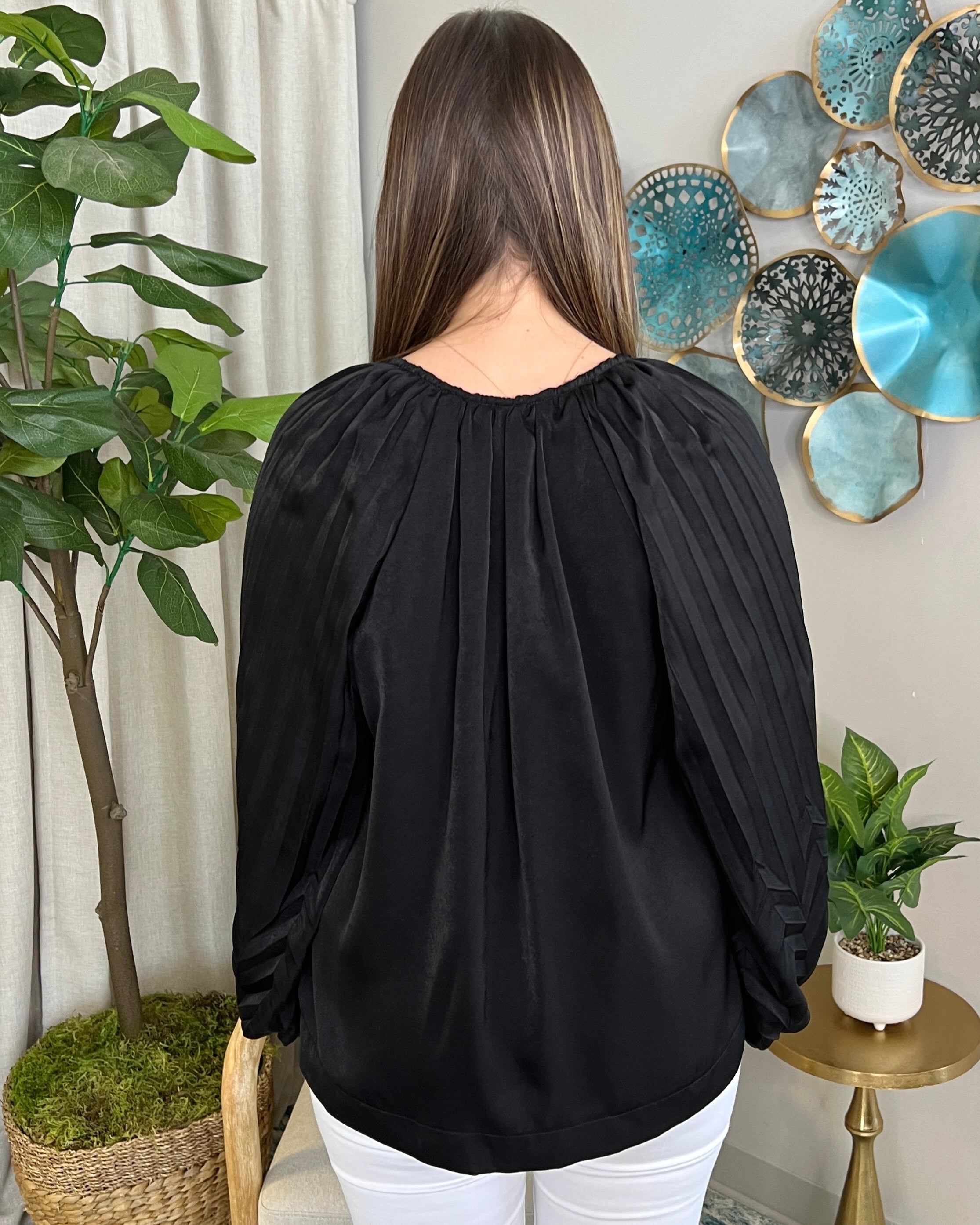 Opening Act Black Pleated Top-Shop-Womens-Boutique-Clothing