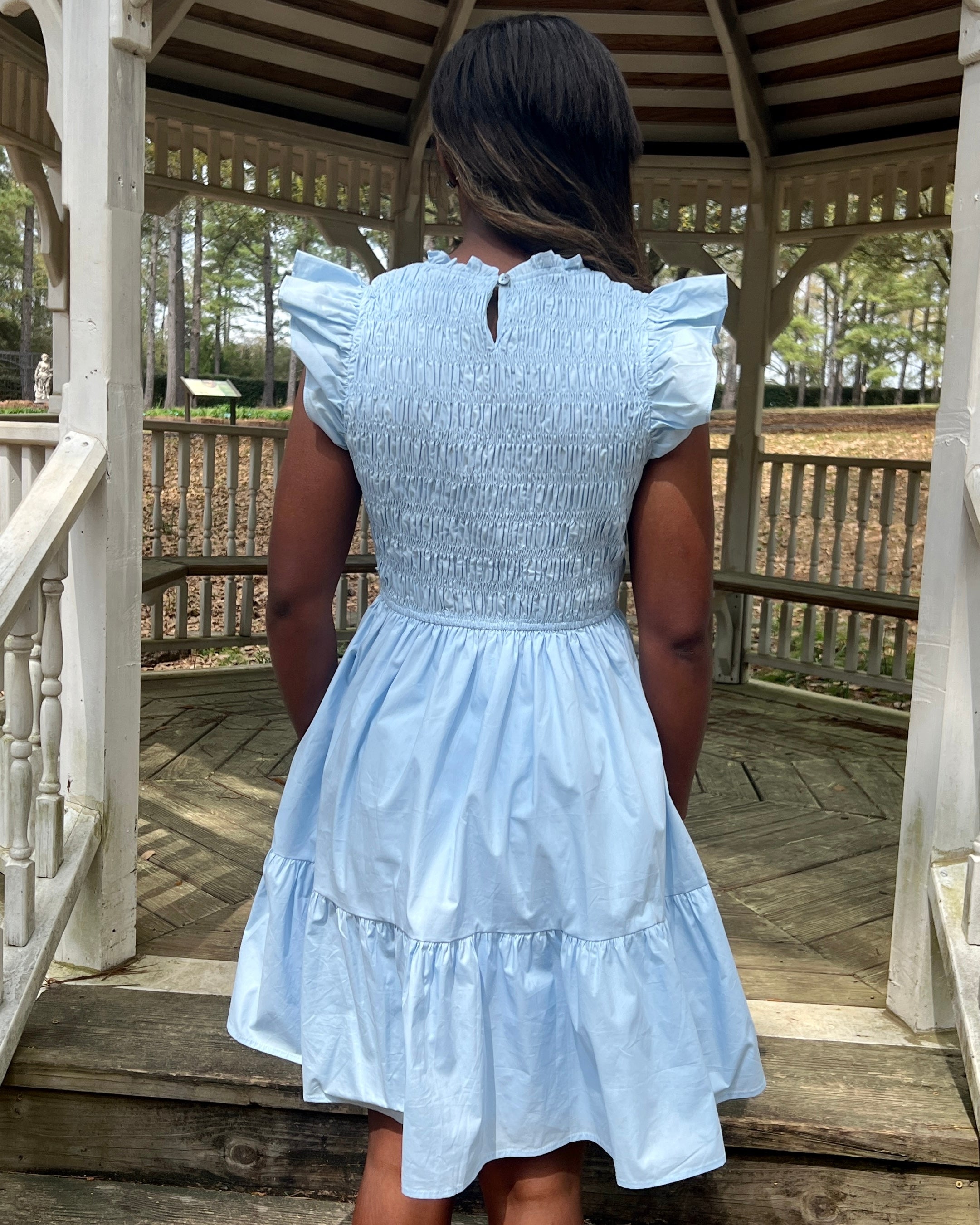Deep Waters Baby Blue Smocked Dress-Shop-Womens-Boutique-Clothing