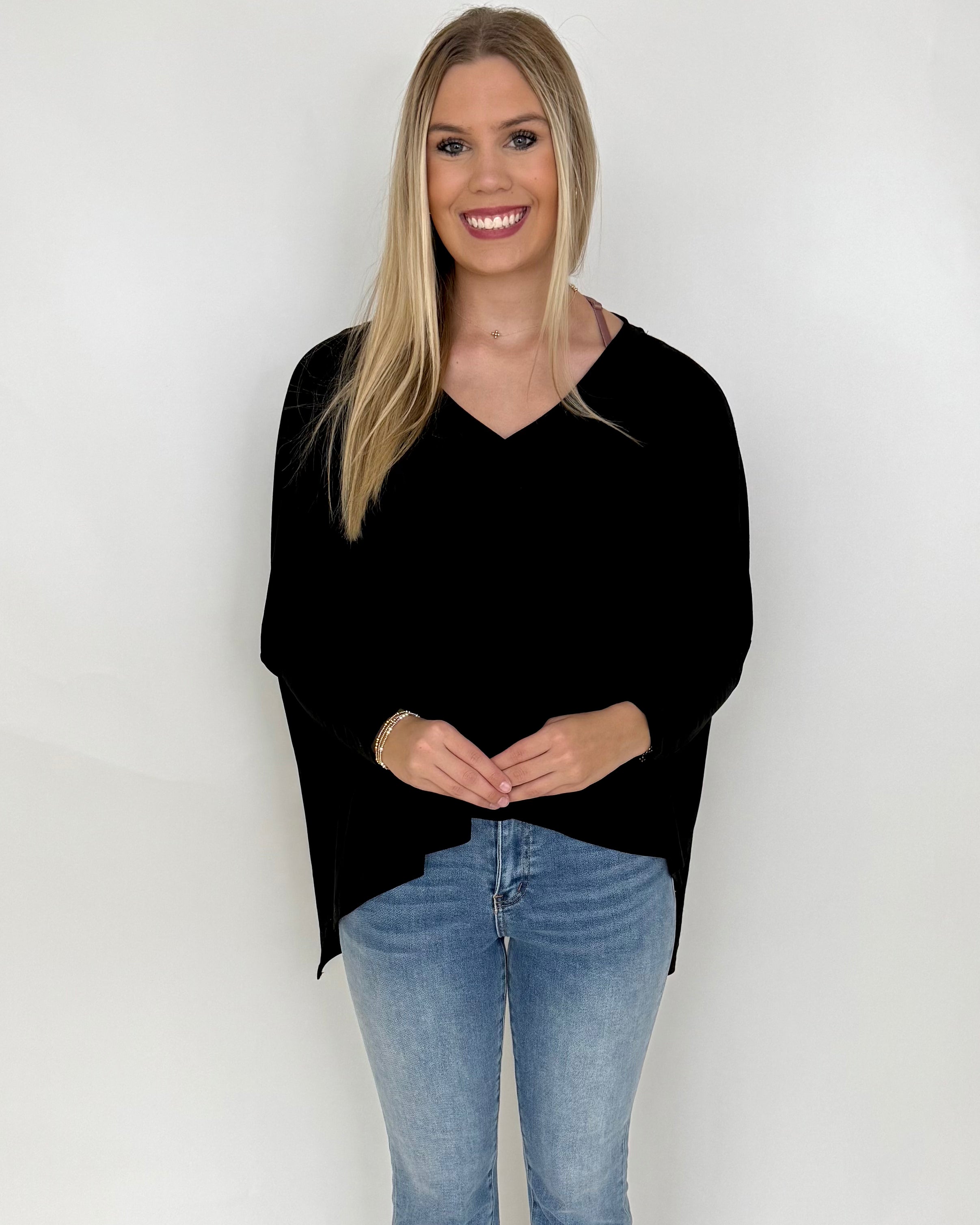 Early Mornings Black Oversized Top-Shop-Womens-Boutique-Clothing