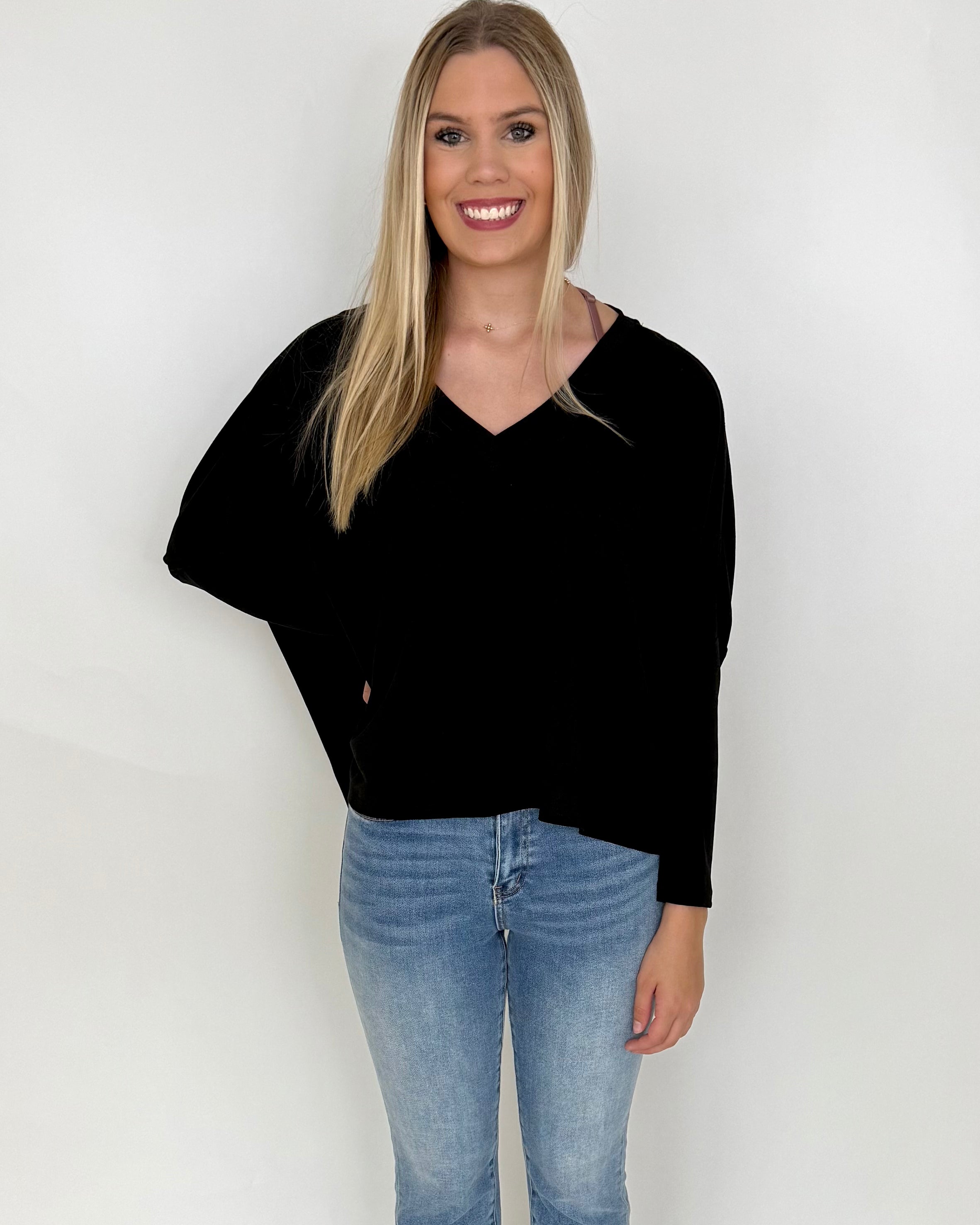 Early Mornings Black Oversized Top-Shop-Womens-Boutique-Clothing