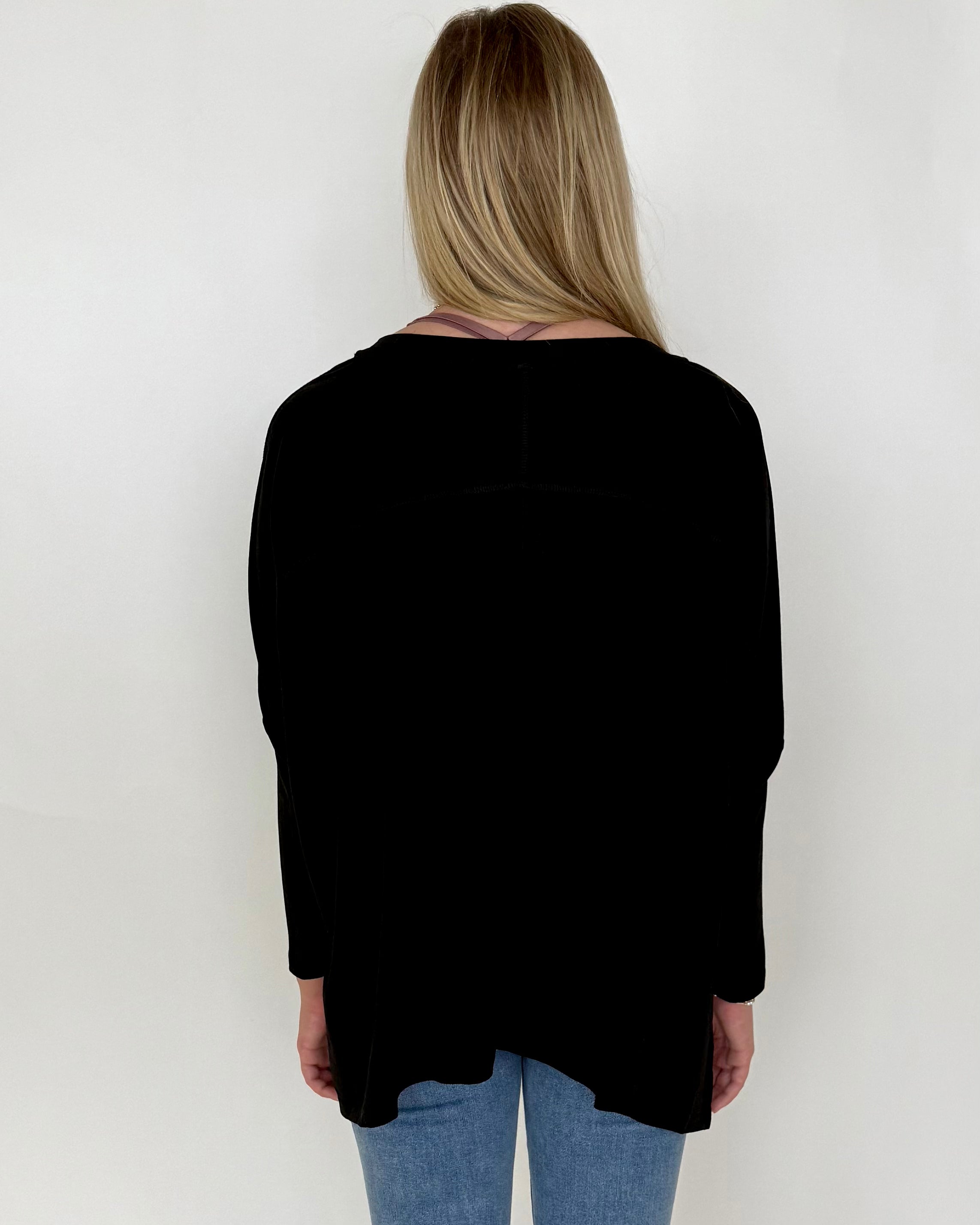 Early Mornings Black Oversized Top-Shop-Womens-Boutique-Clothing