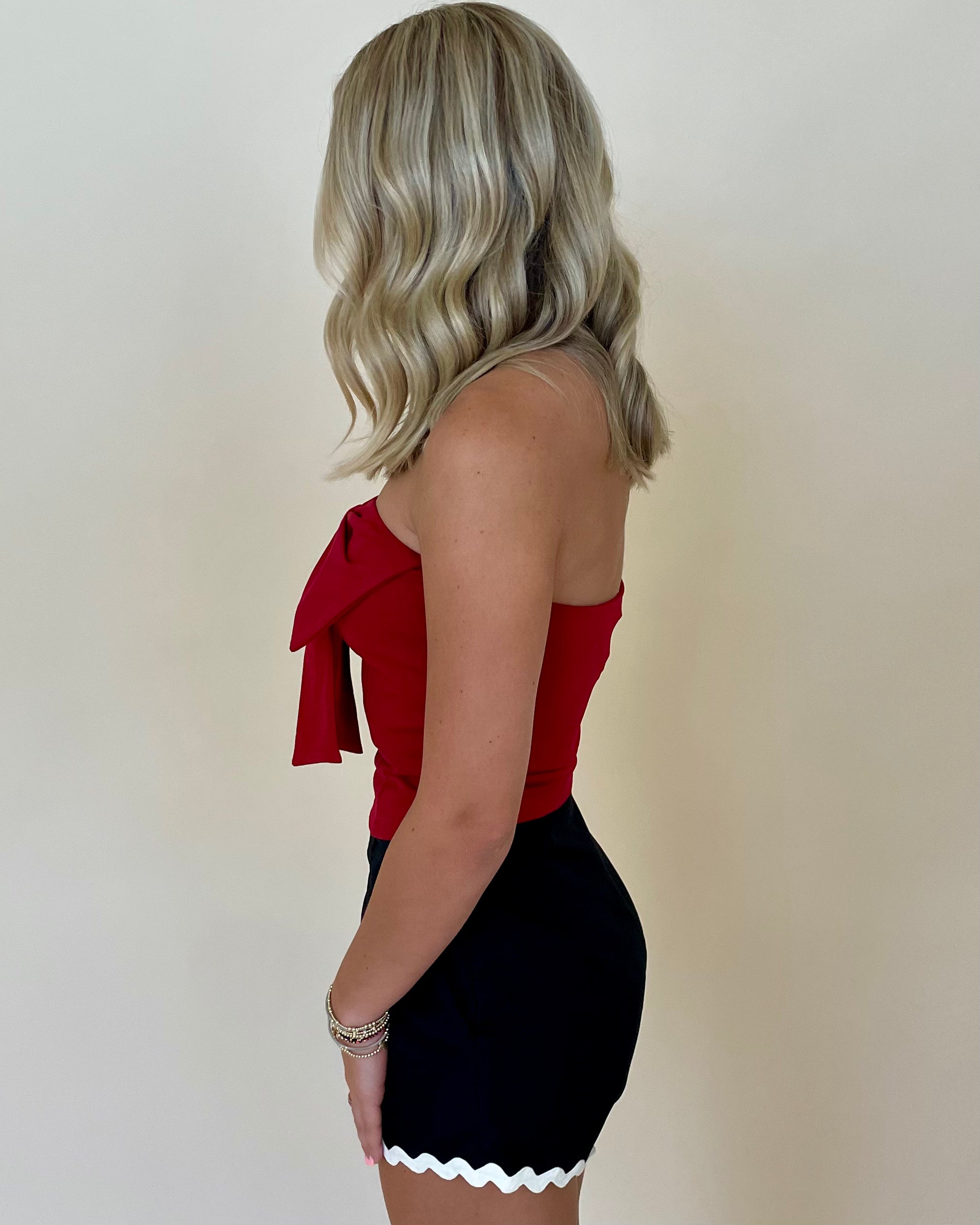 Evolved Style Wine Bow Tube Top-Shop-Womens-Boutique-Clothing