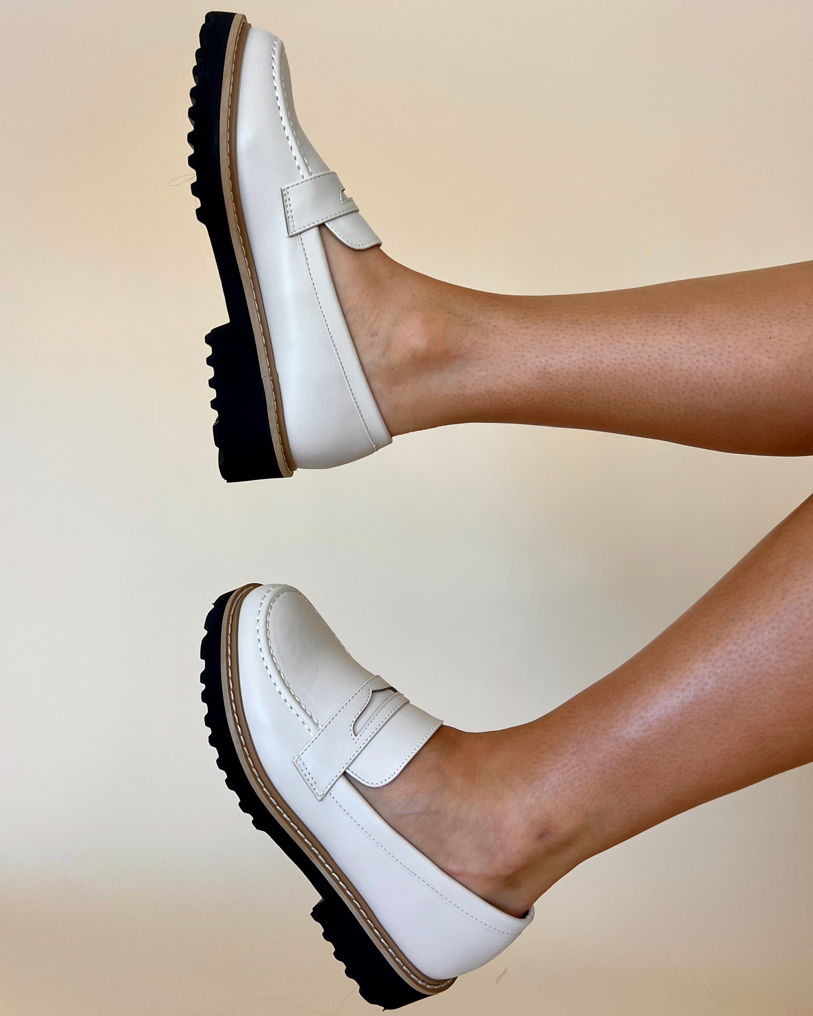 Mackenzie Ivory Platform Loafers - Main Image