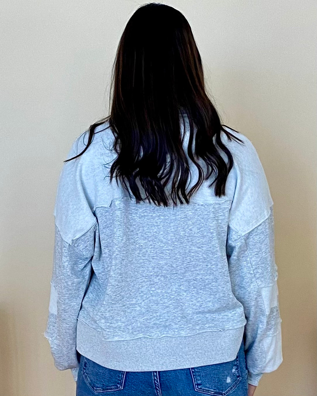 The Chance Grey Grommet Crop Sweatshirt-Shop-Womens-Boutique-Clothing