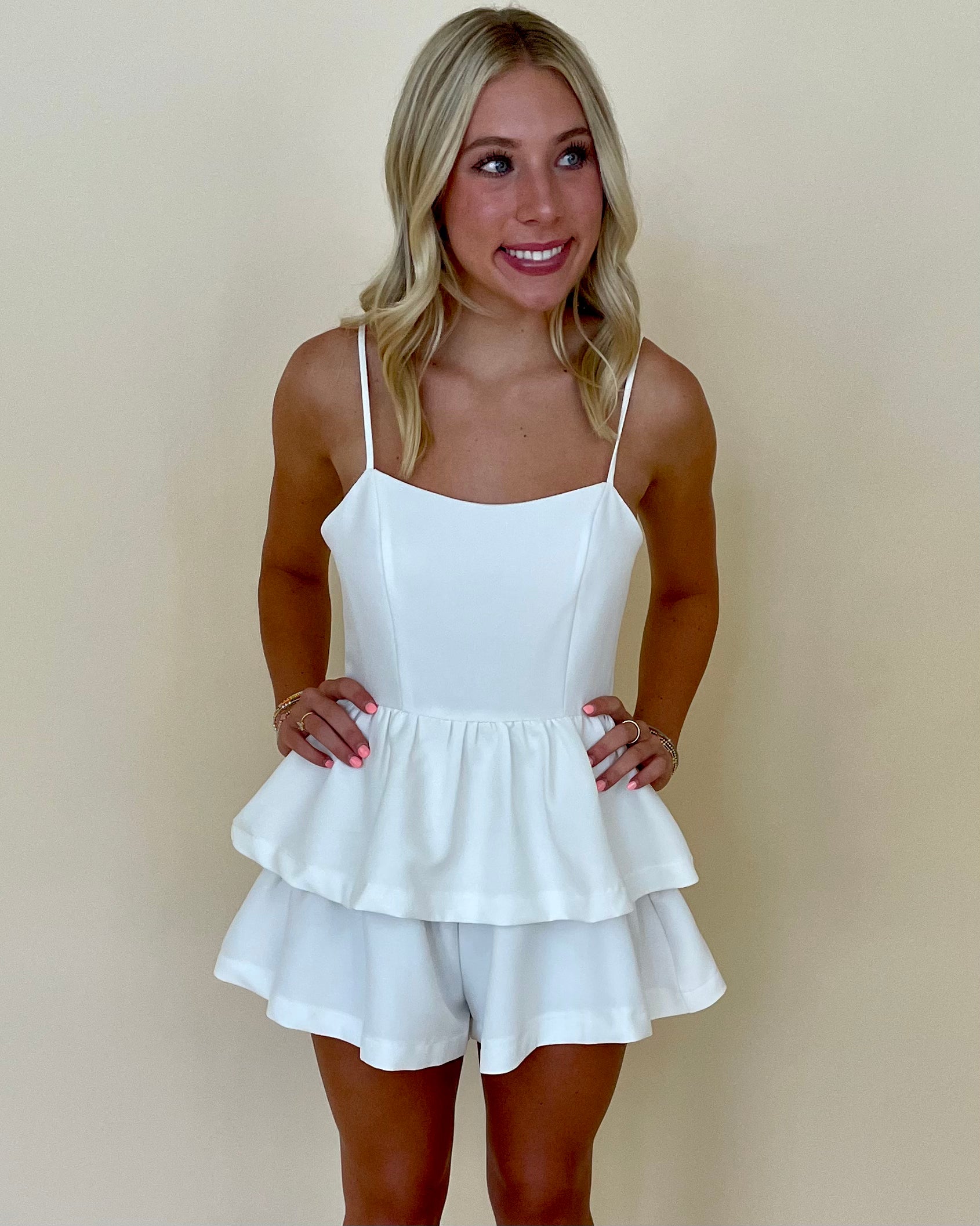 Easily Accept Off White Cocktail Romper-Shop-Womens-Boutique-Clothing