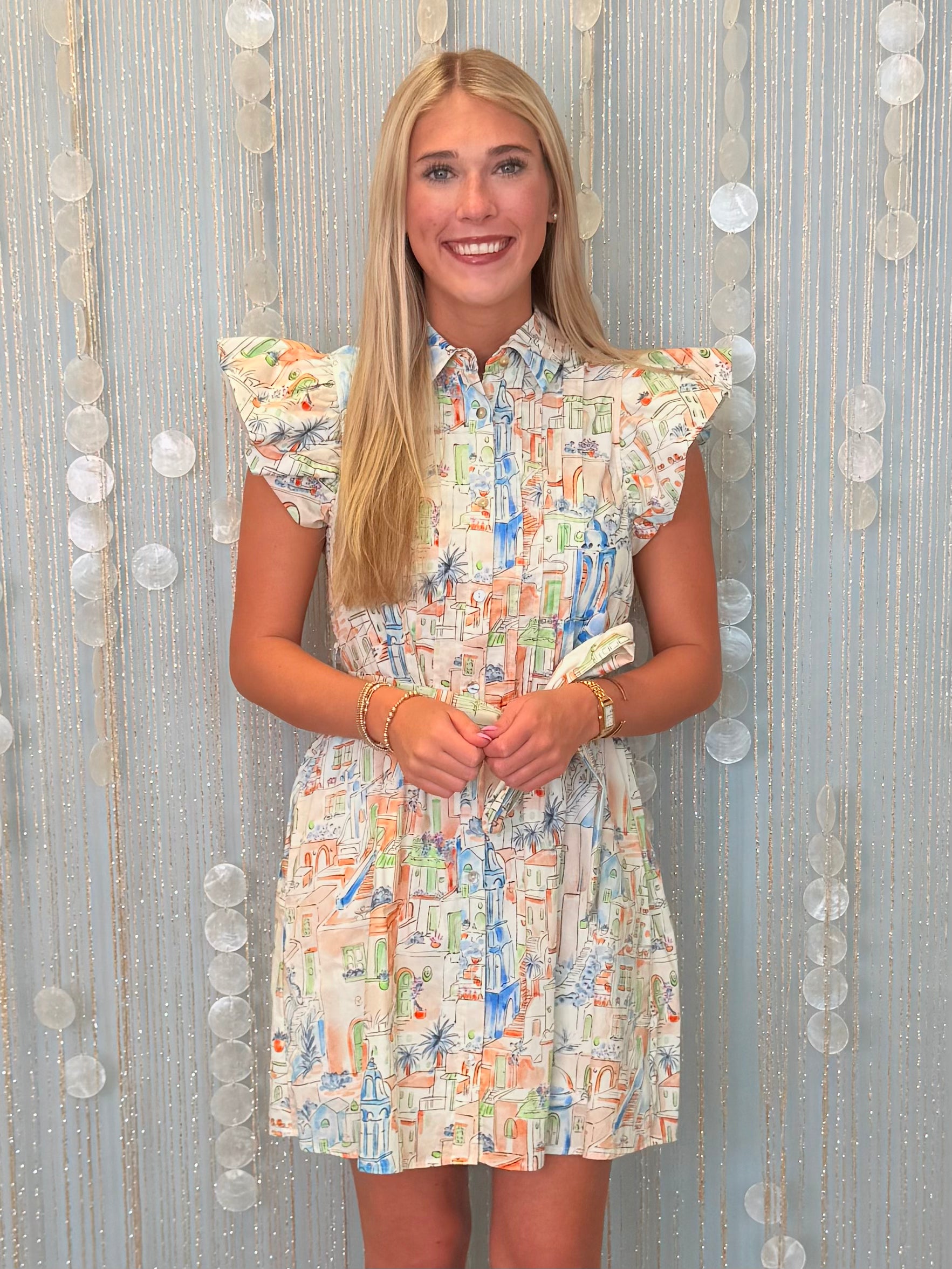 Sunday Mornings Blue Sleeveless Dress-Shop-Womens-Boutique-Clothing