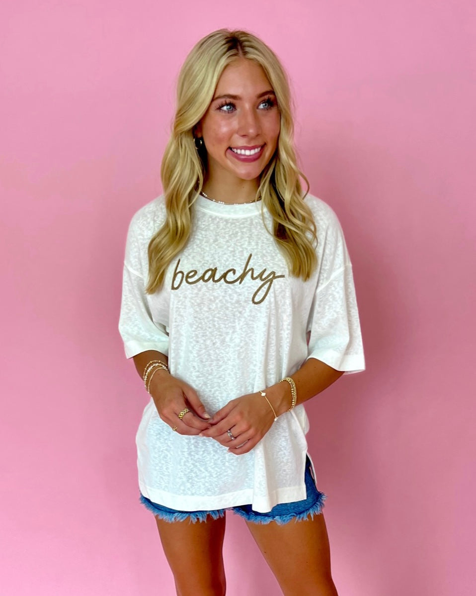 Beachy White Embroidered Boxy Top-Shop-Womens-Boutique-Clothing