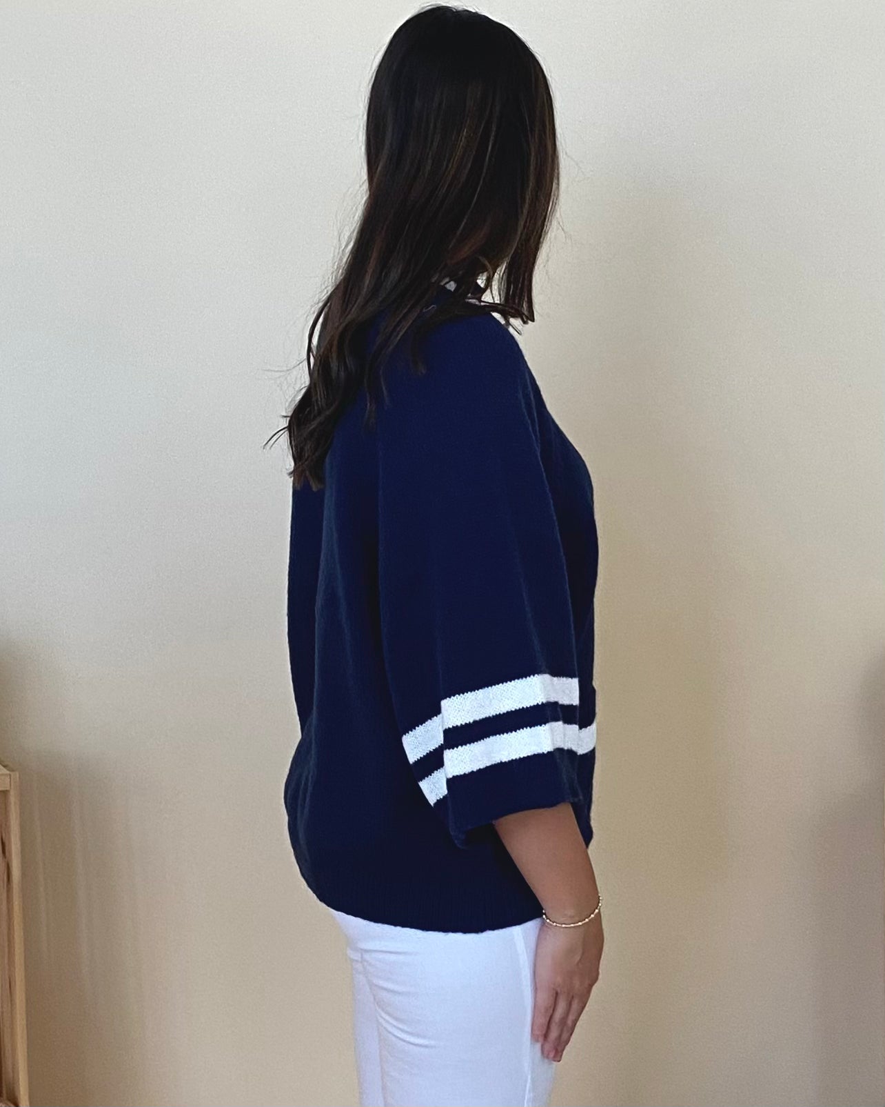 Here Today Navy/White Striped Sweater-Shop-Womens-Boutique-Clothing