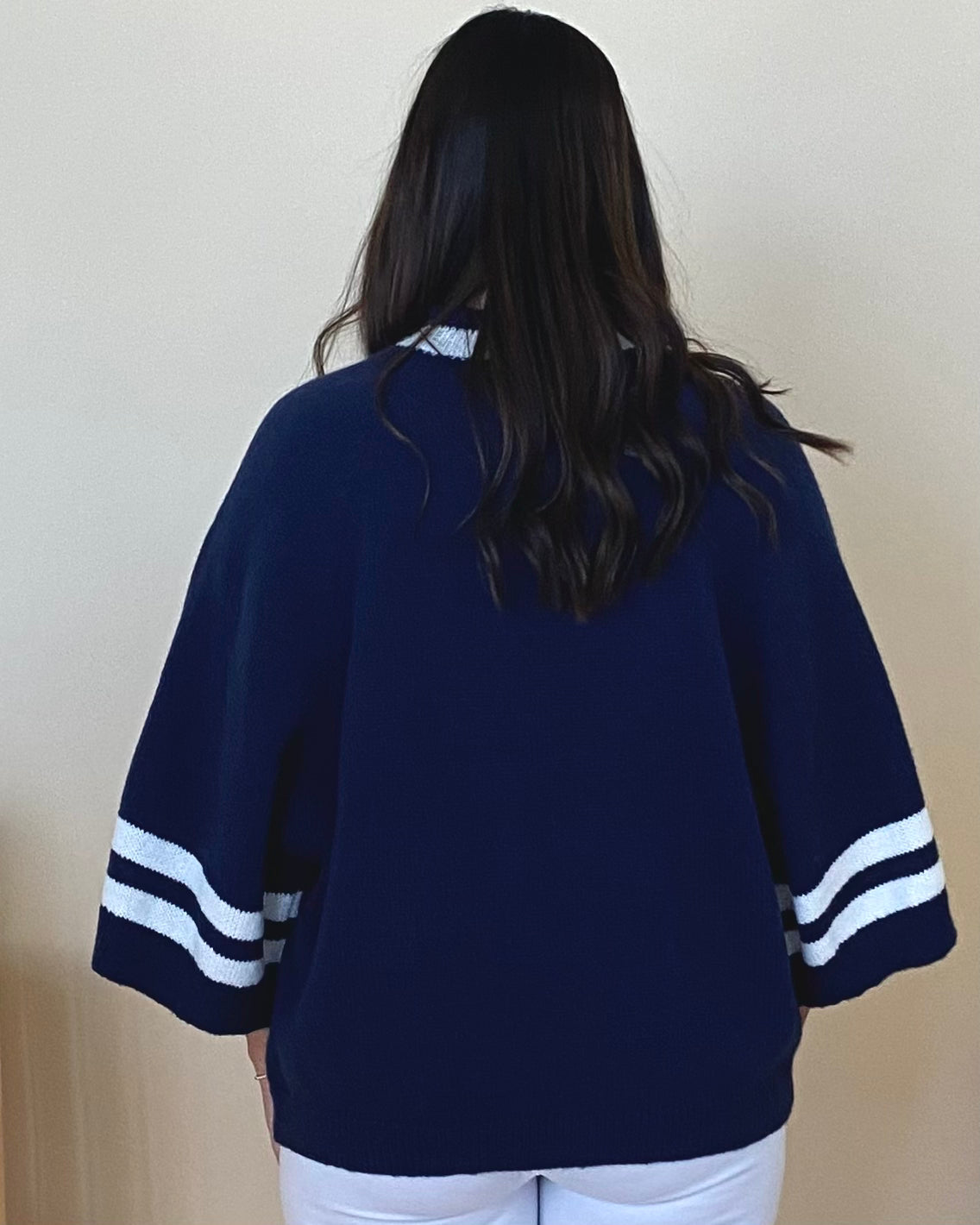 Here Today Navy/White Striped Sweater-Shop-Womens-Boutique-Clothing