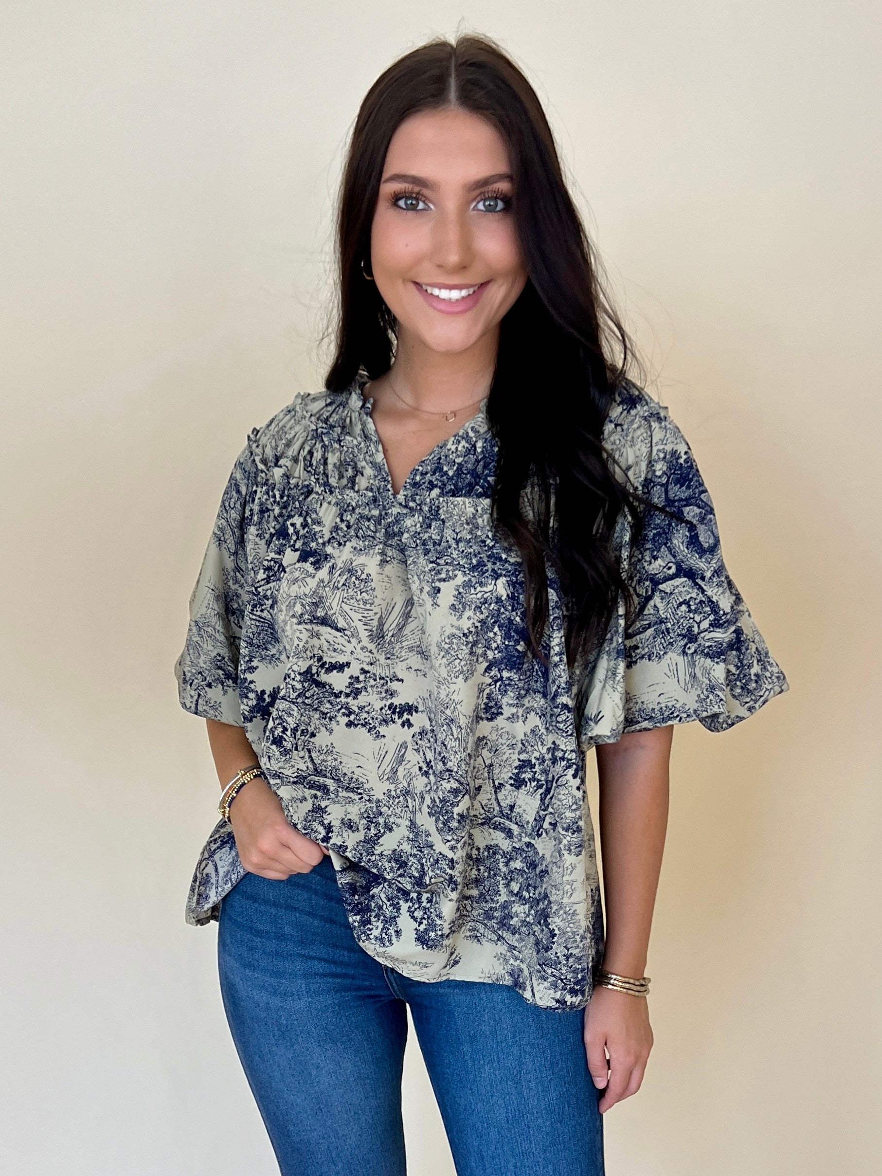 New To Town Midnight Printed Top-Shop-Womens-Boutique-Clothing