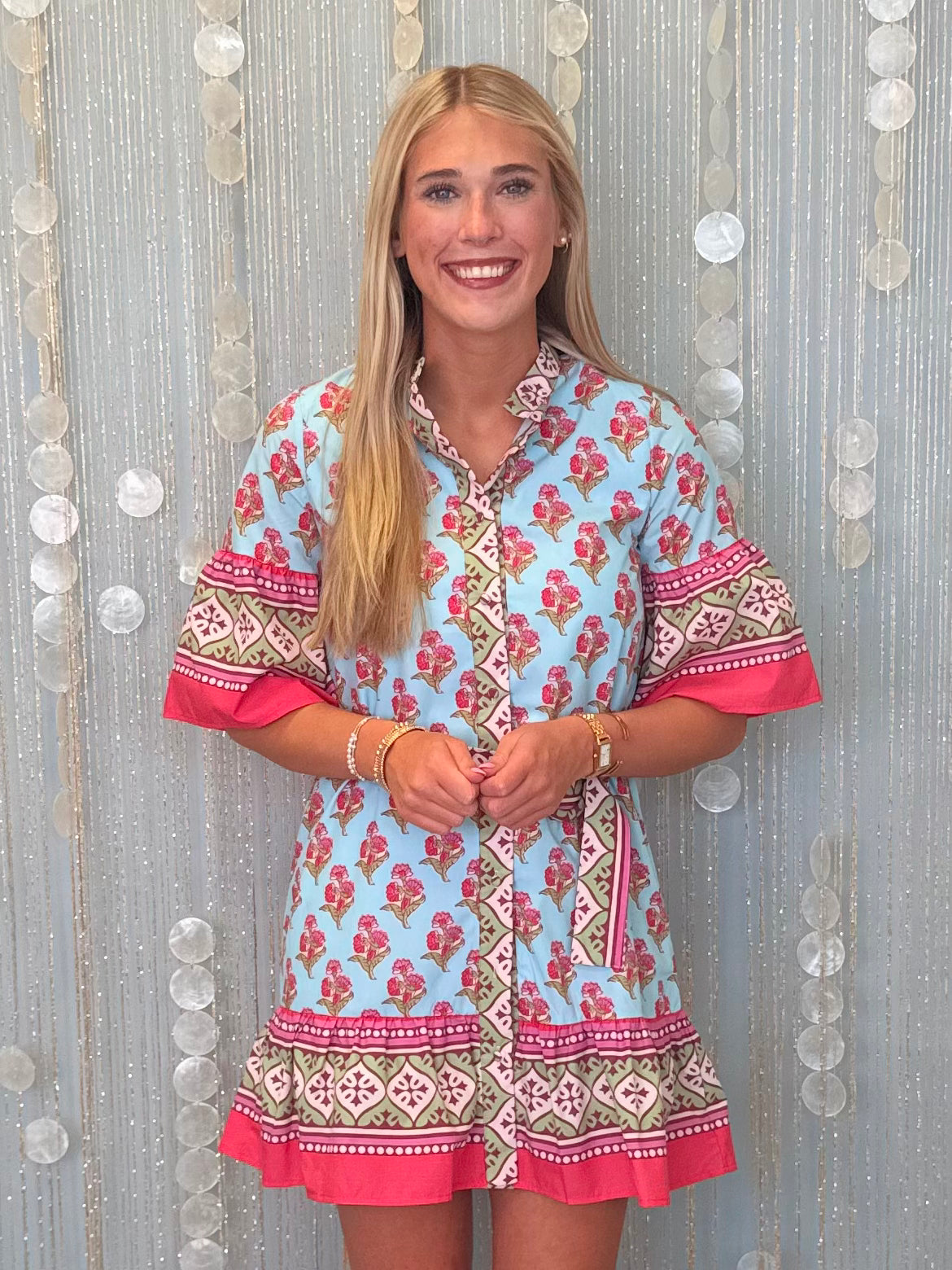 Golden Mood Multi Floral Dress-Shop-Womens-Boutique-Clothing