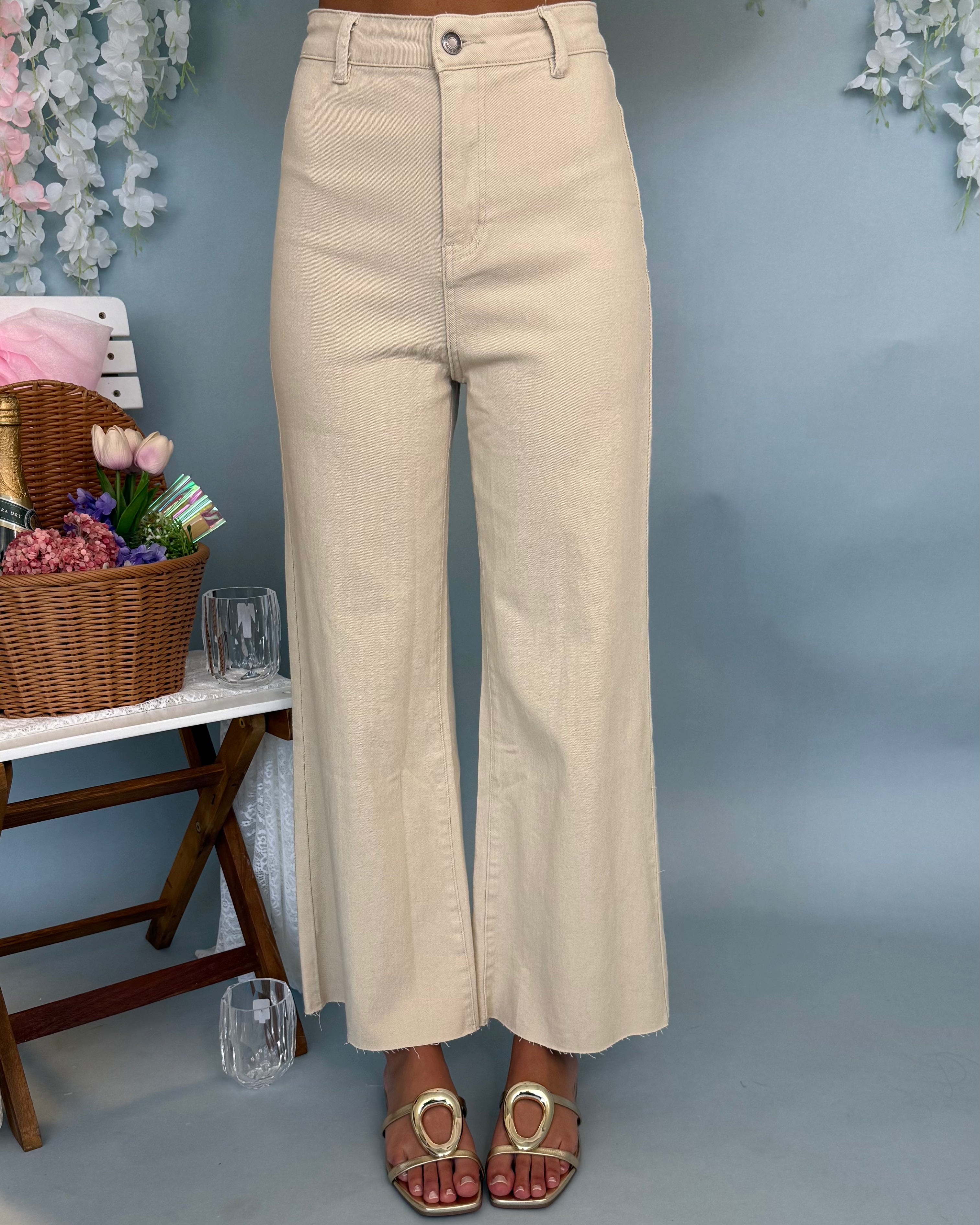 Working It Almond Milk Wide Leg Jean-Shop-Womens-Boutique-Clothing