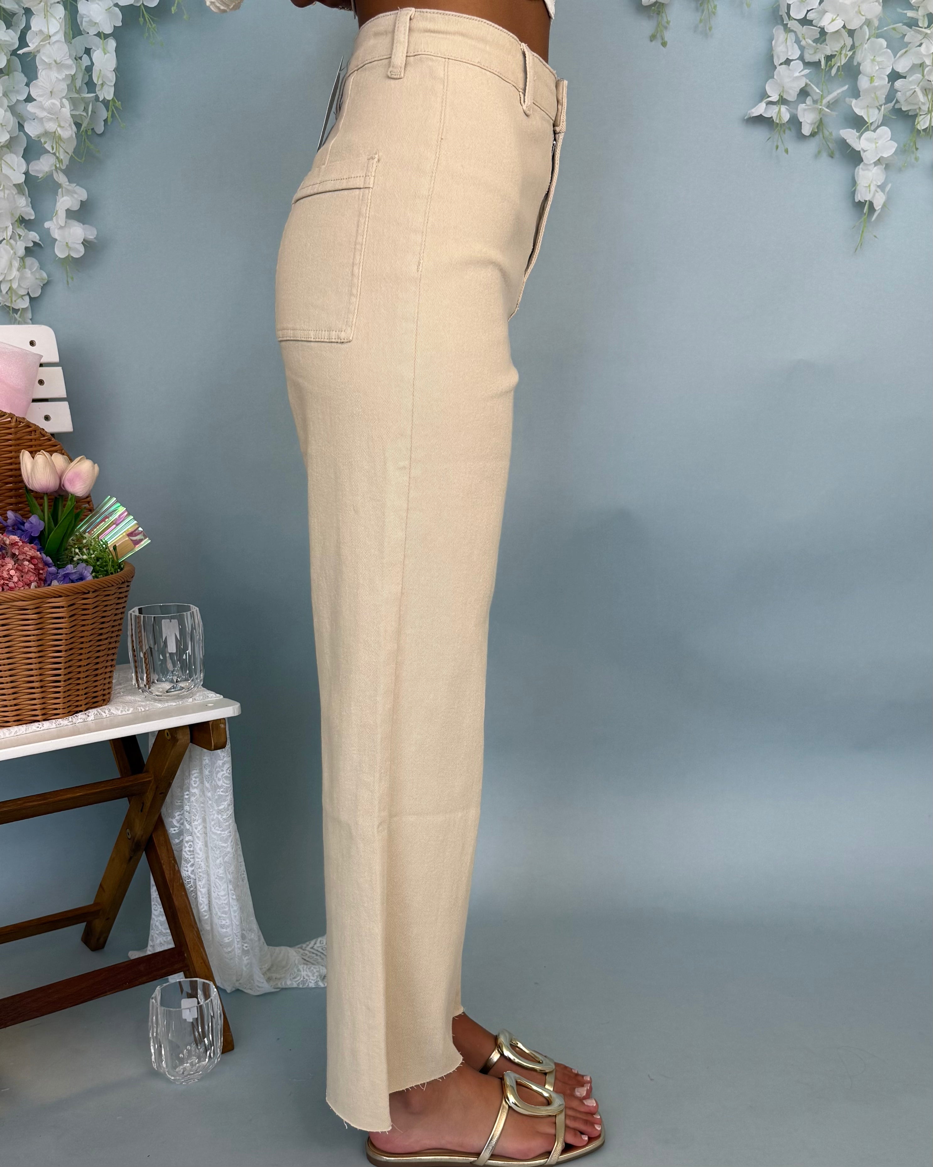 Working It Almond Milk Wide Leg Jean-Shop-Womens-Boutique-Clothing