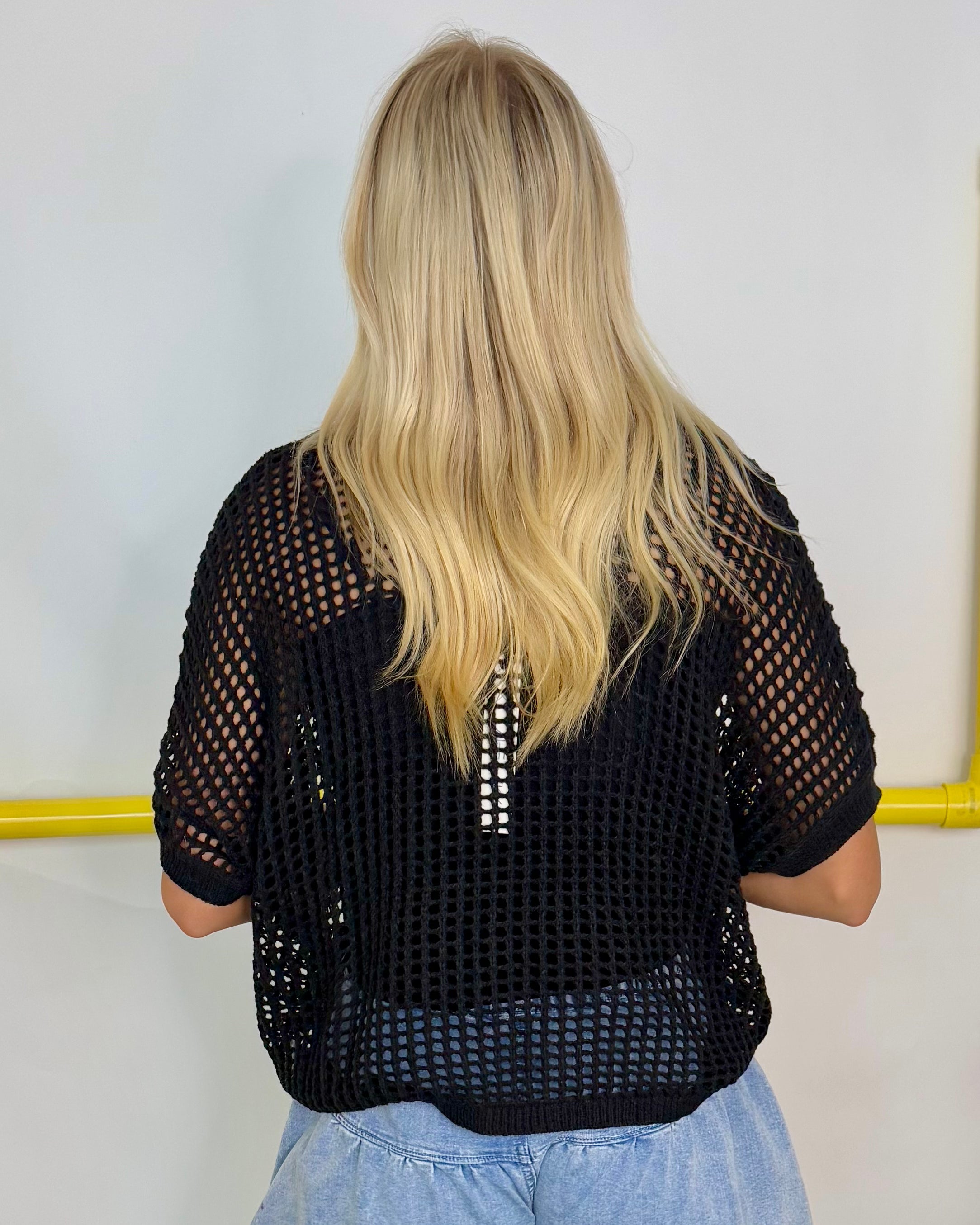 Still The One Black Fishnet Top-Shop-Womens-Boutique-Clothing