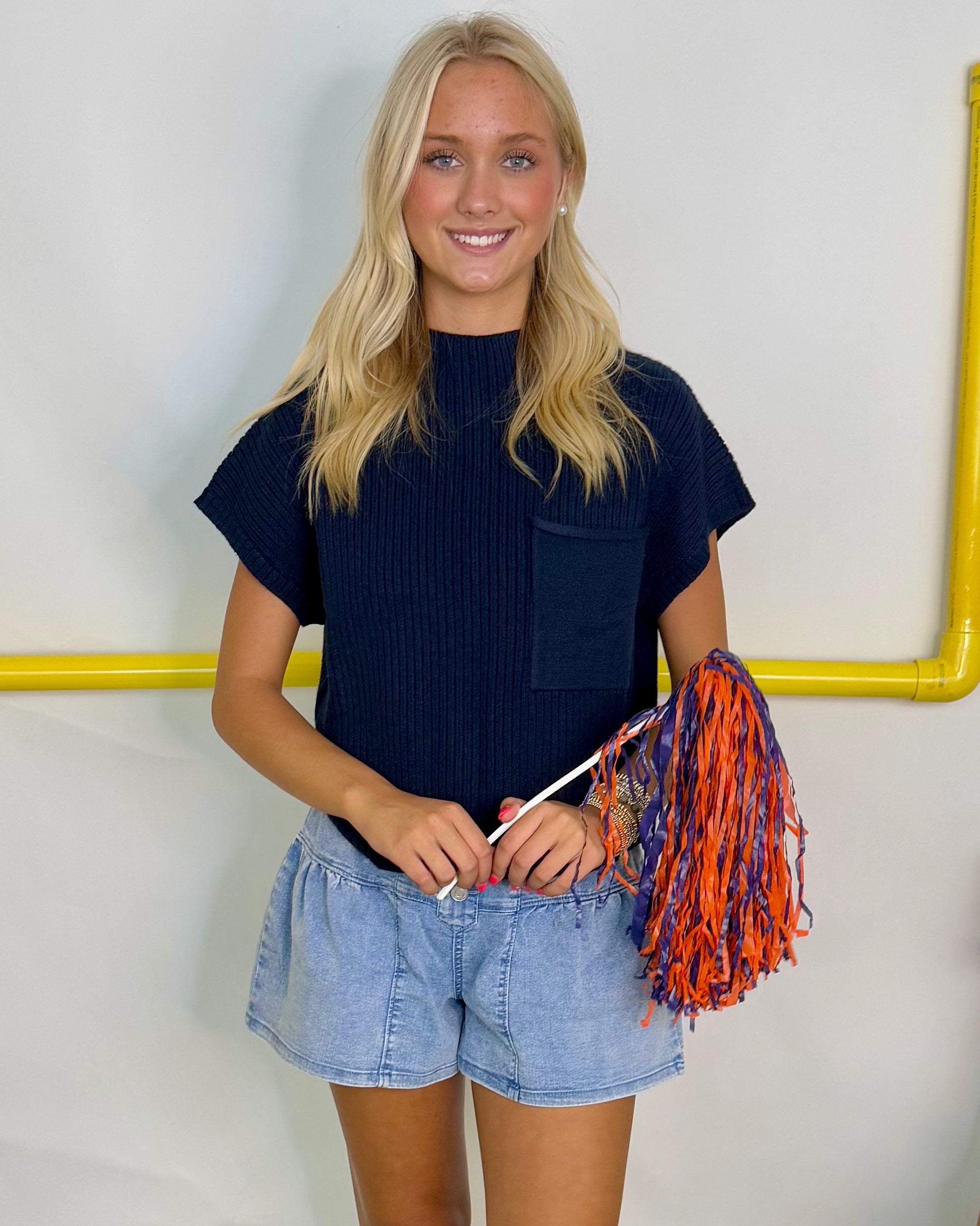 Keep Looking Navy Pocket Sweater-Shop-Womens-Boutique-Clothing