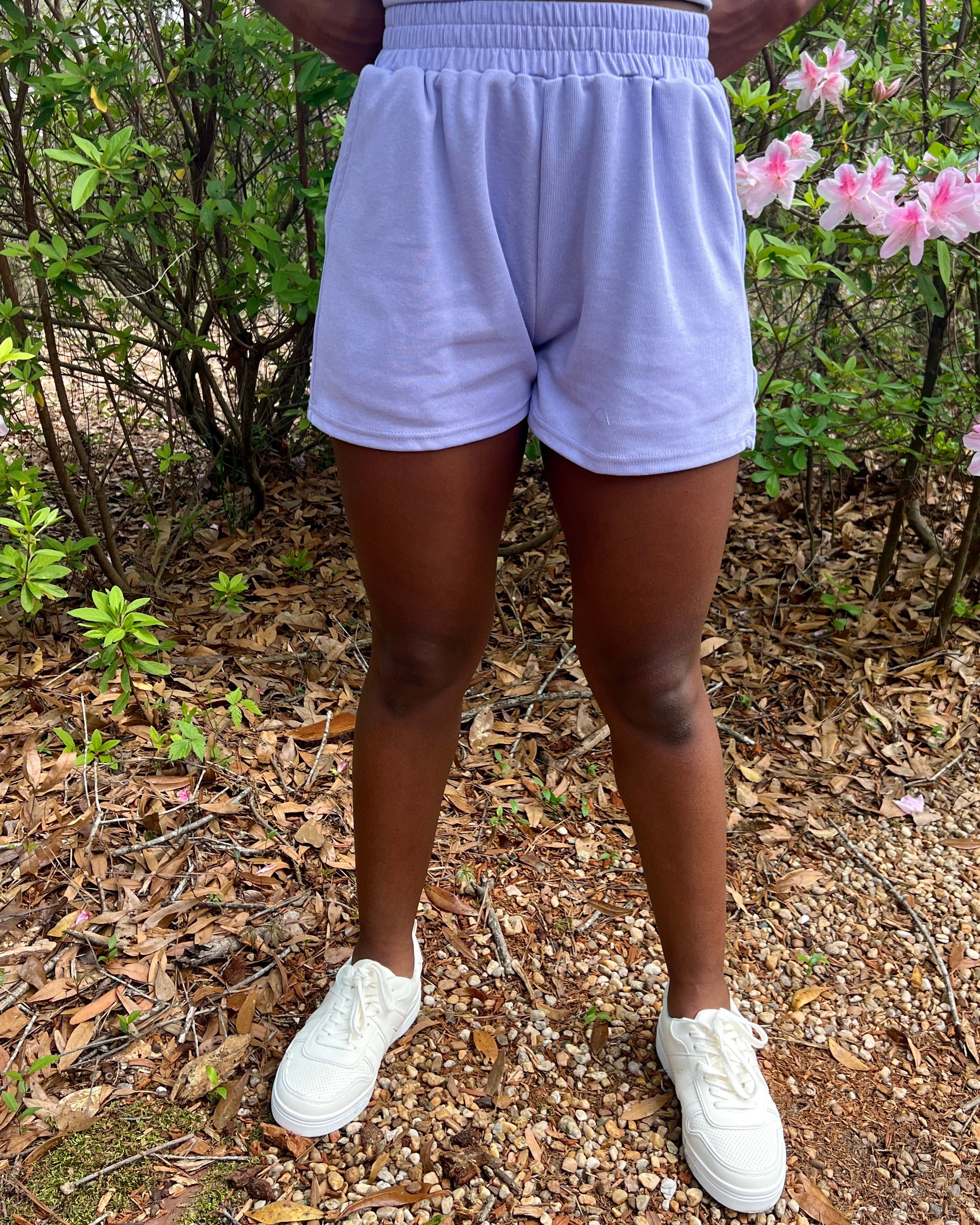 Swing By Periwinkle Knit Shorts-Shop-Womens-Boutique-Clothing