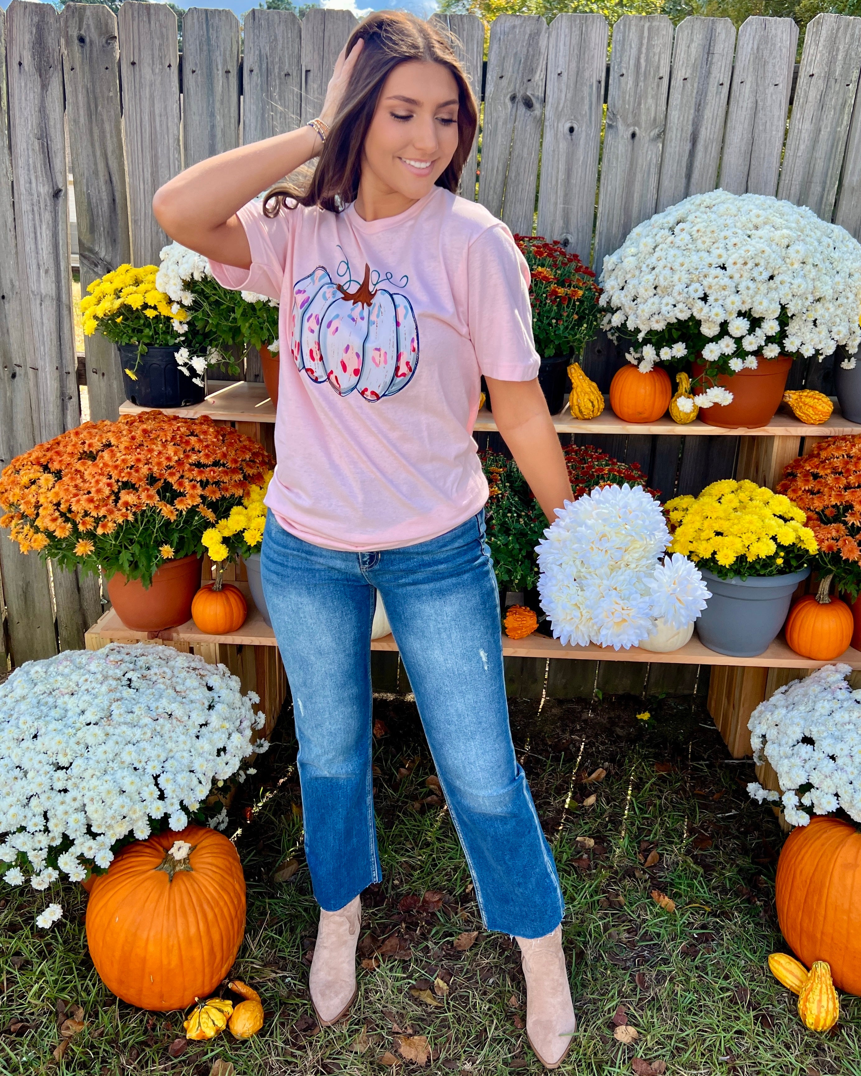 Pumpkin Patch Tie Dye Pumpkin Tee-Shop-Womens-Boutique-Clothing