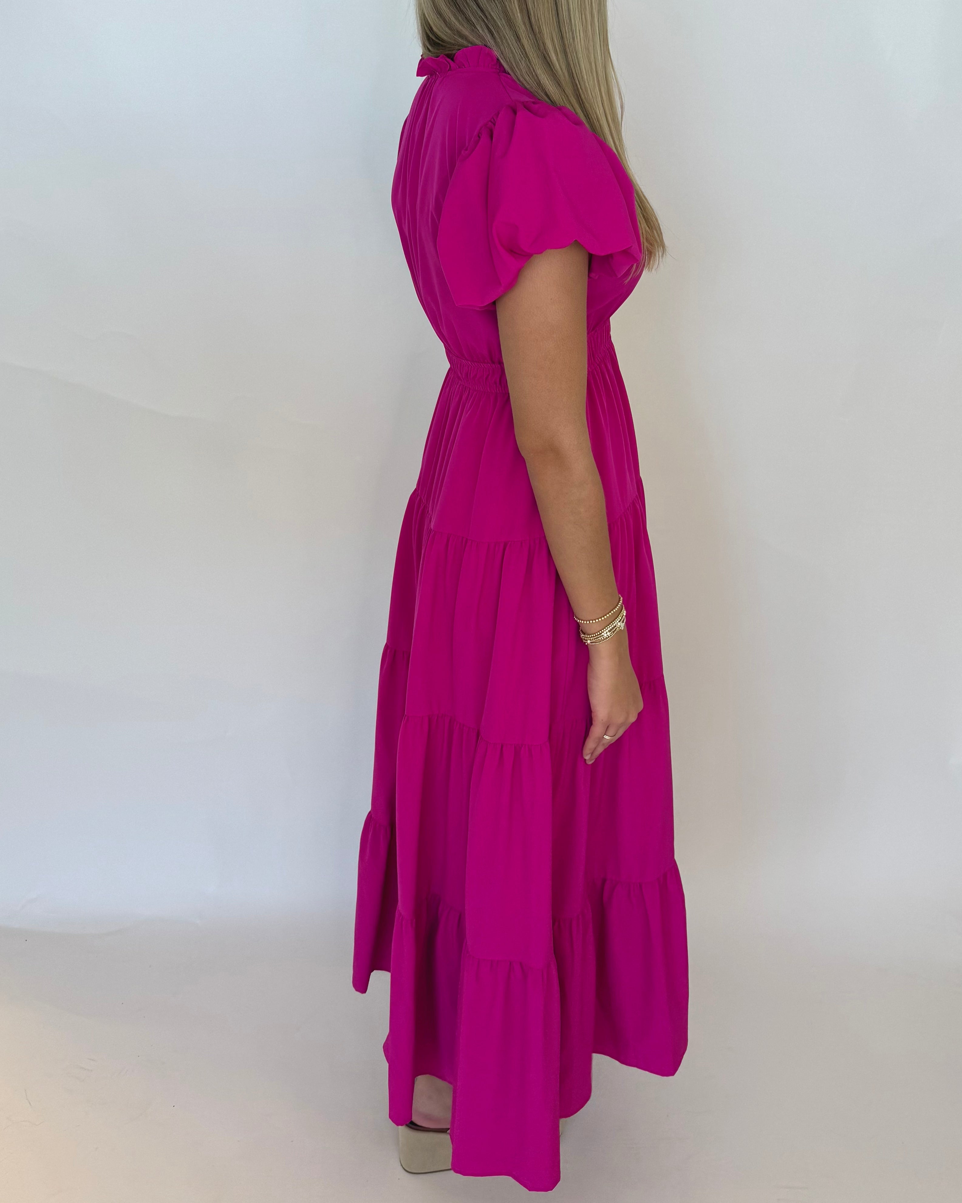 Live Your Life Magenta Tiered Dress-Shop-Womens-Boutique-Clothing