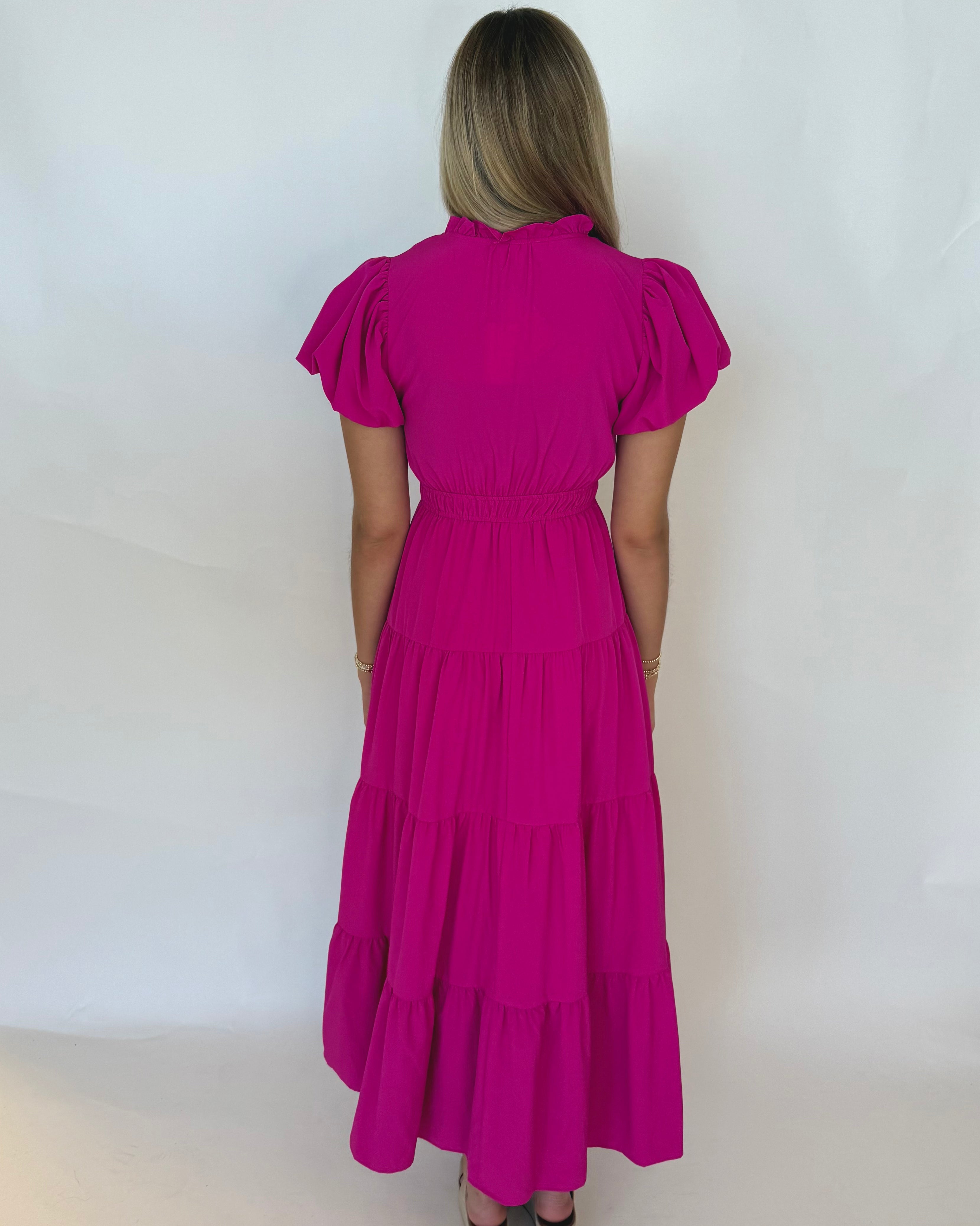 Live Your Life Magenta Tiered Dress-Shop-Womens-Boutique-Clothing