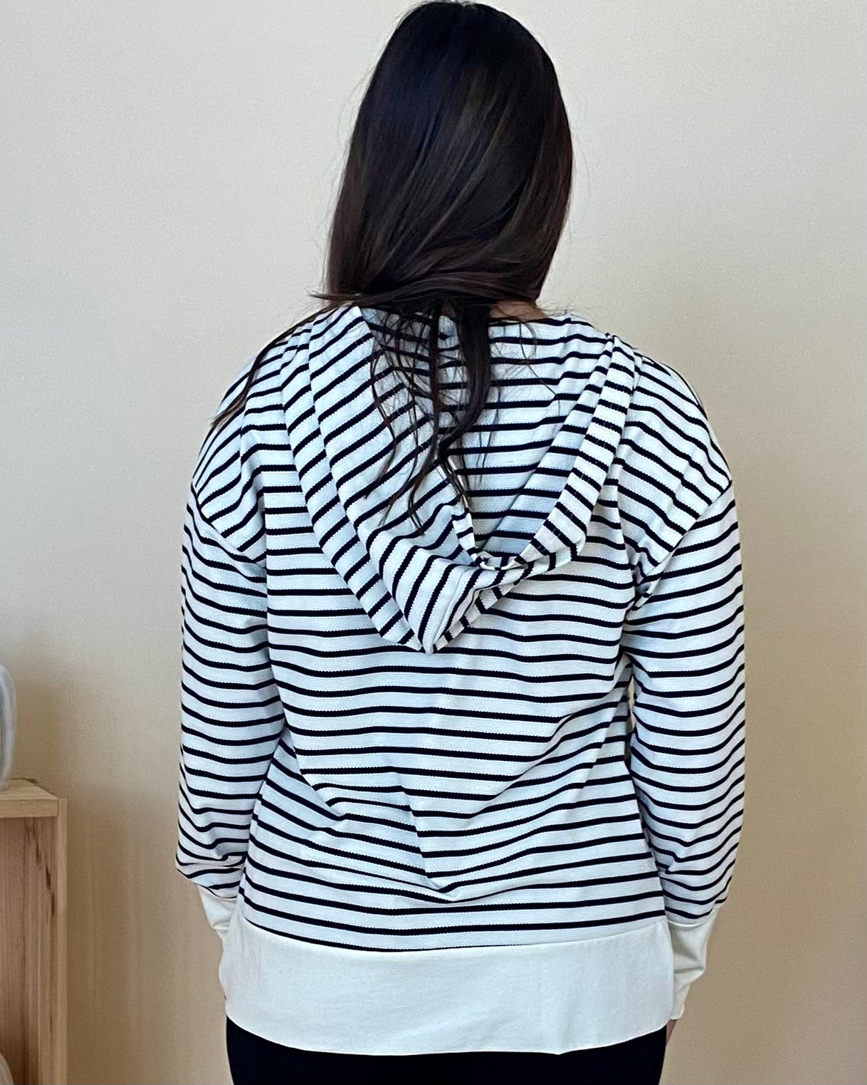 In The Mix Ivory Striped Hoodie-Shop-Womens-Boutique-Clothing