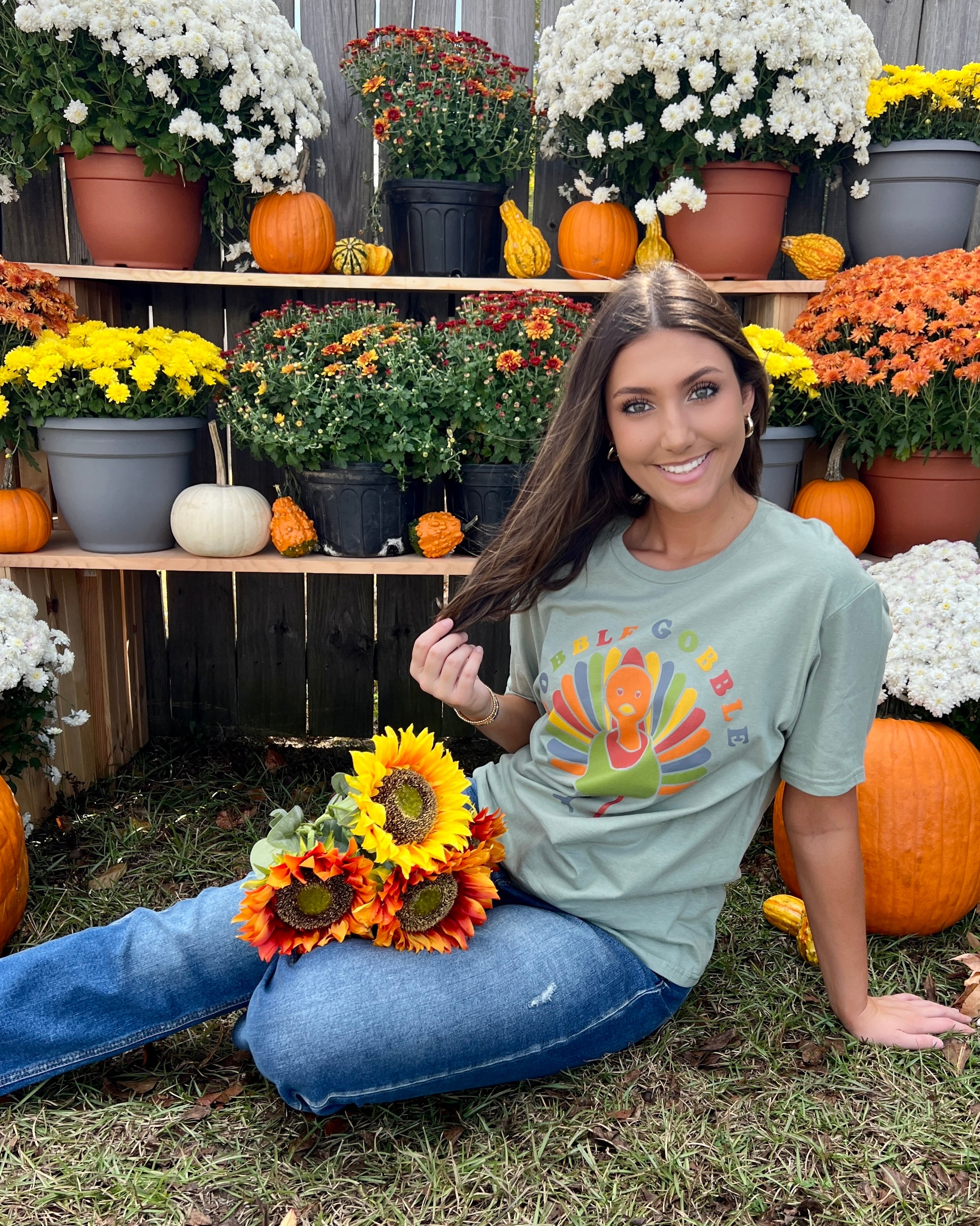 A Darling Day Rainbow Turkey Graphic Tee-Shop-Womens-Boutique-Clothing