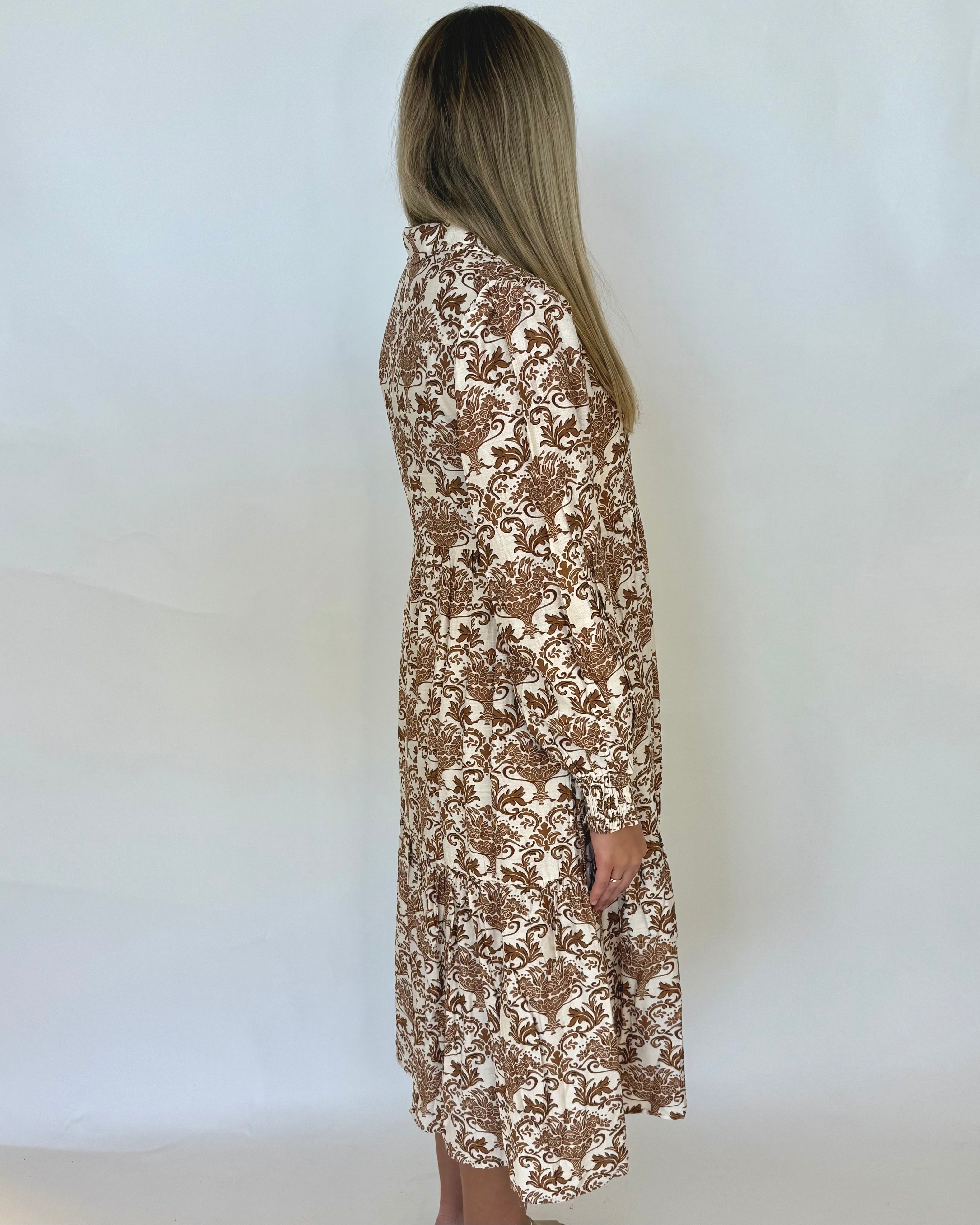 Where It Ends Taupe Bohemian Dress-Shop-Womens-Boutique-Clothing