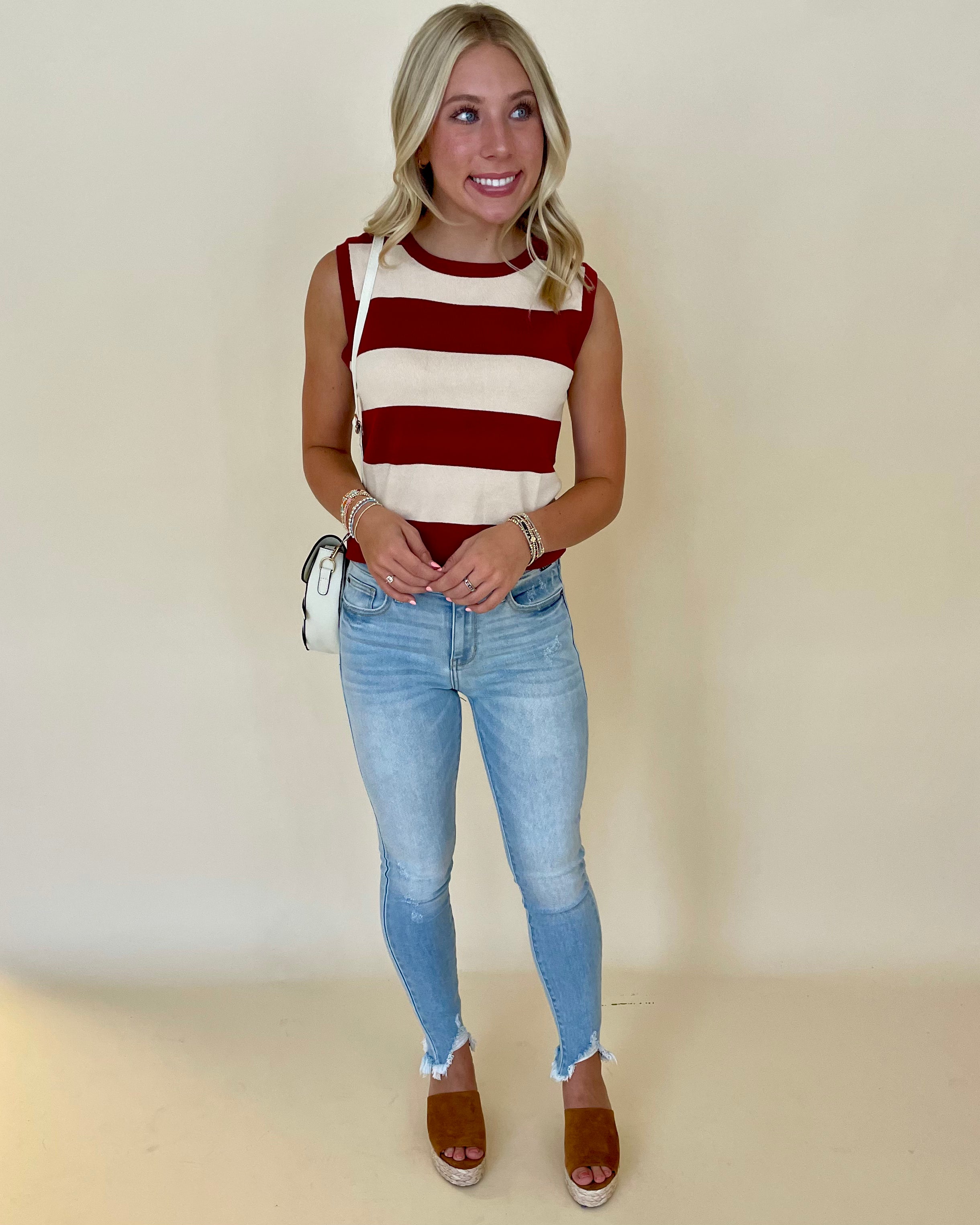 Crimson Love Burgundy Striped Top-Shop-Womens-Boutique-Clothing