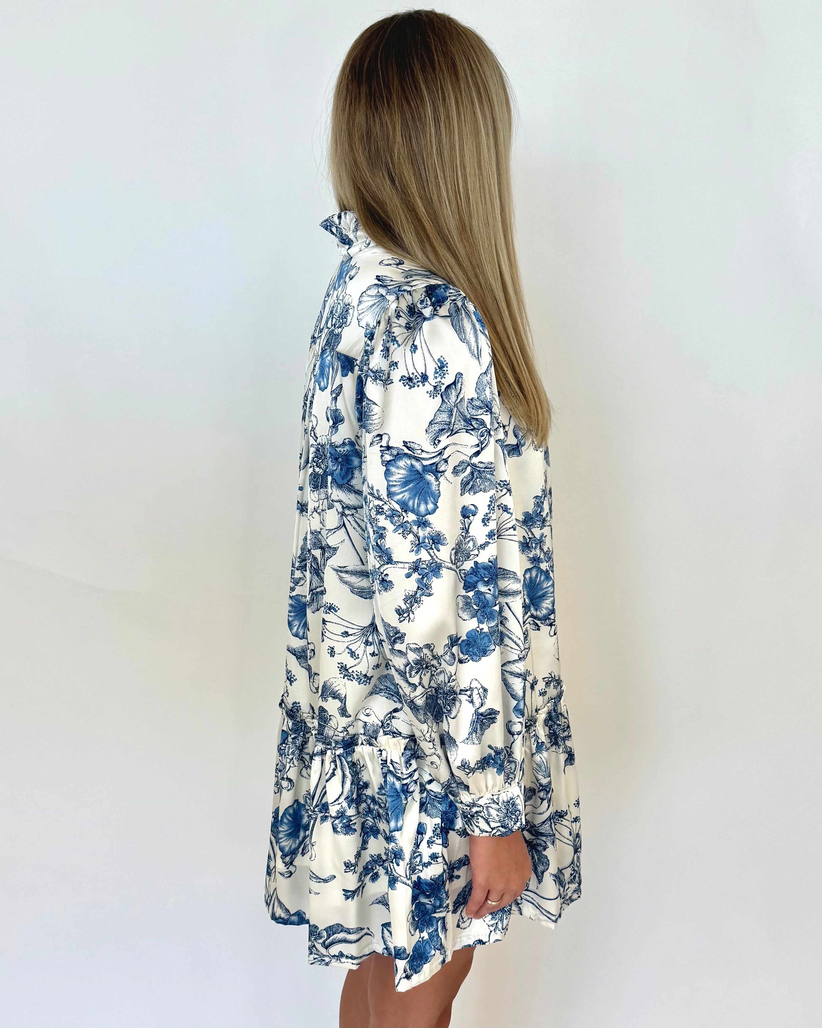 Upstate Dark Blue Floral Dress-Shop-Womens-Boutique-Clothing