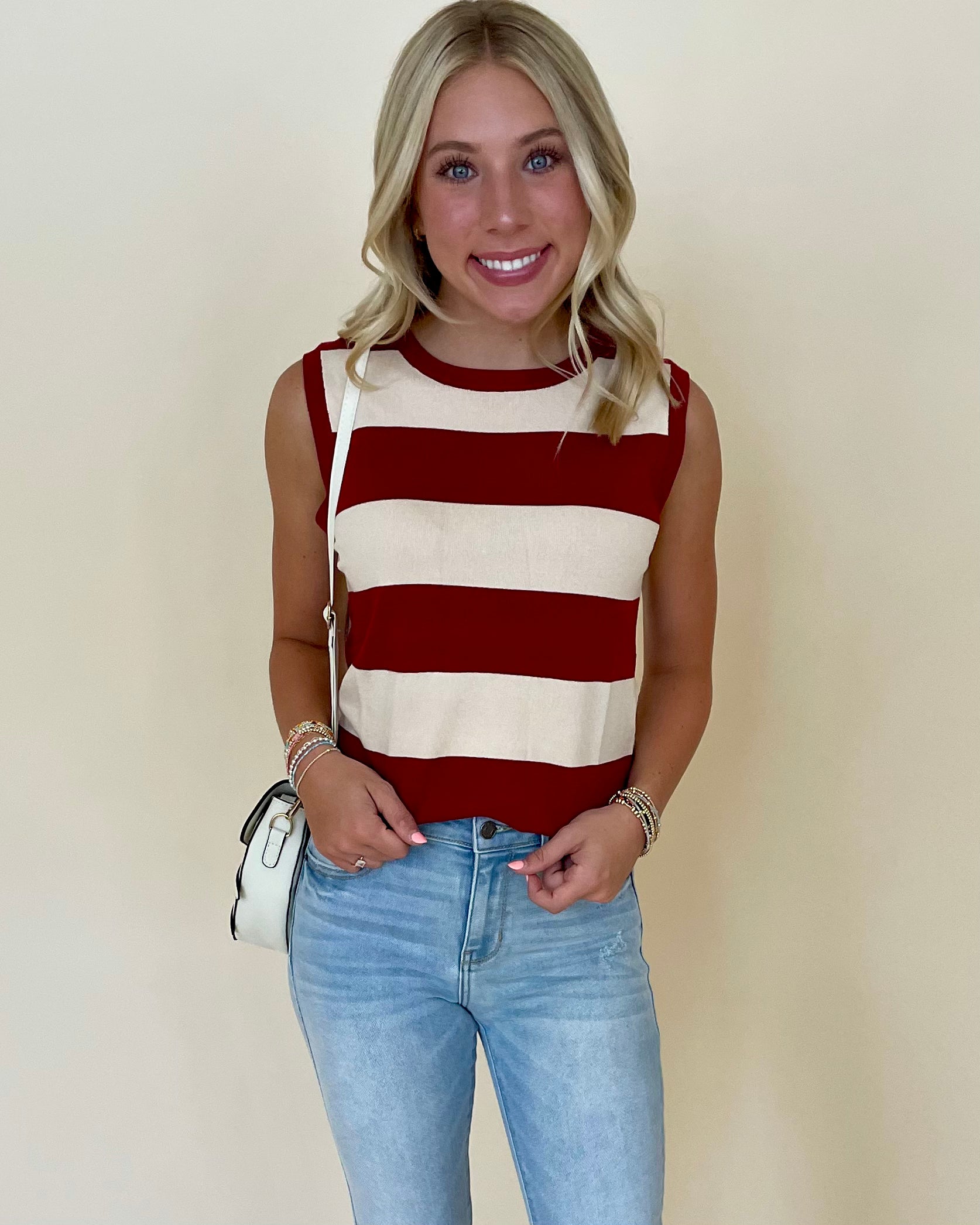 Crimson Love Burgundy Striped Top-Shop-Womens-Boutique-Clothing