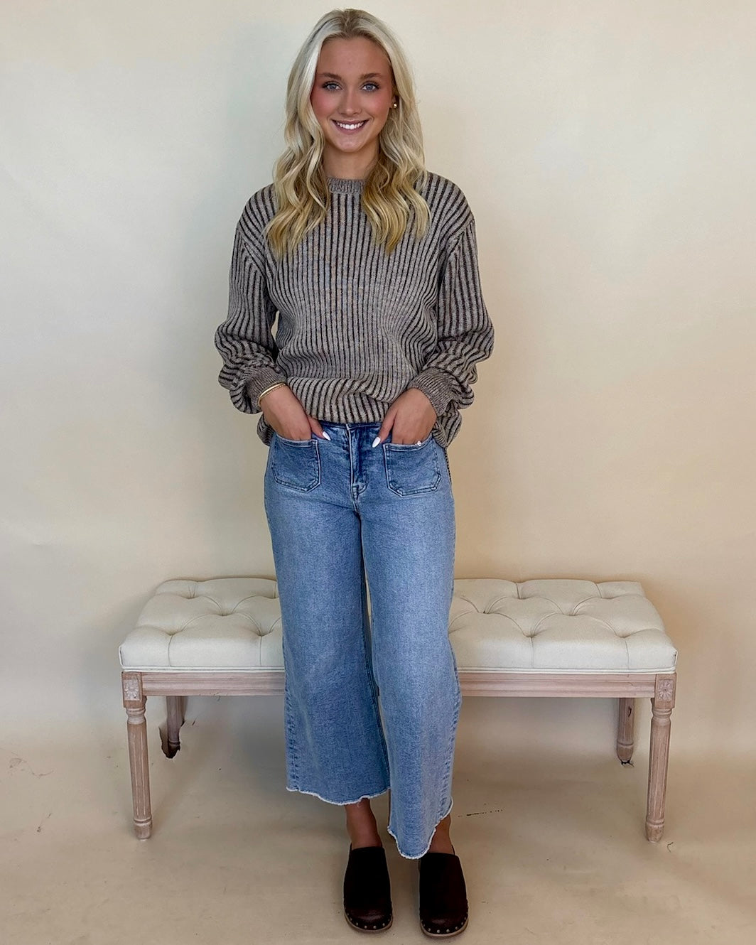 Capture This Brown Two Tone Sweater-Shop-Womens-Boutique-Clothing