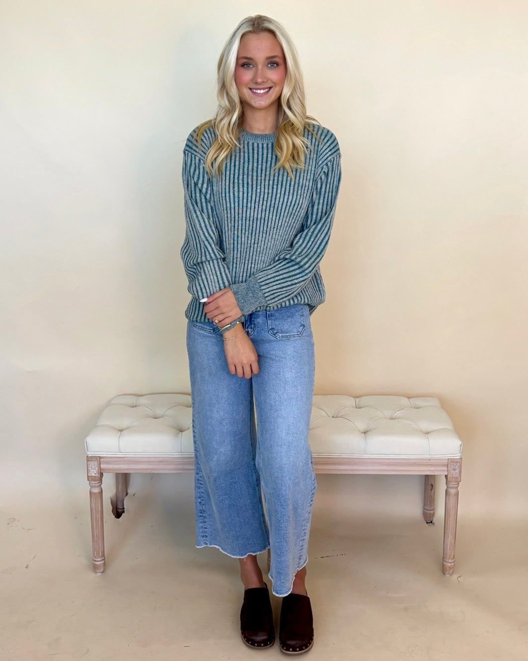 Capture This Teal Two-tone Sweater-Shop-Womens-Boutique-Clothing