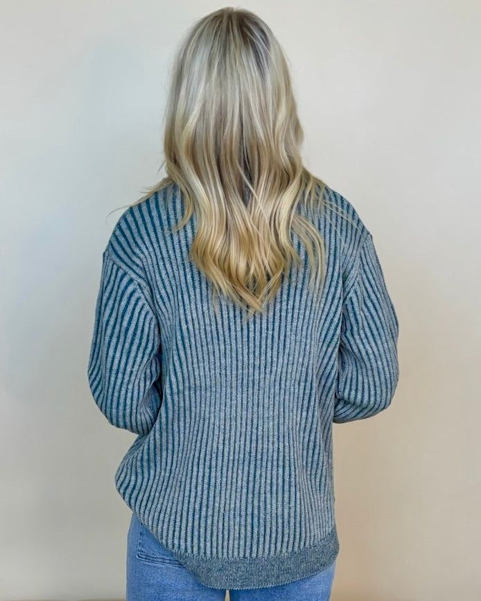 Capture This Teal Two-tone Sweater-Shop-Womens-Boutique-Clothing