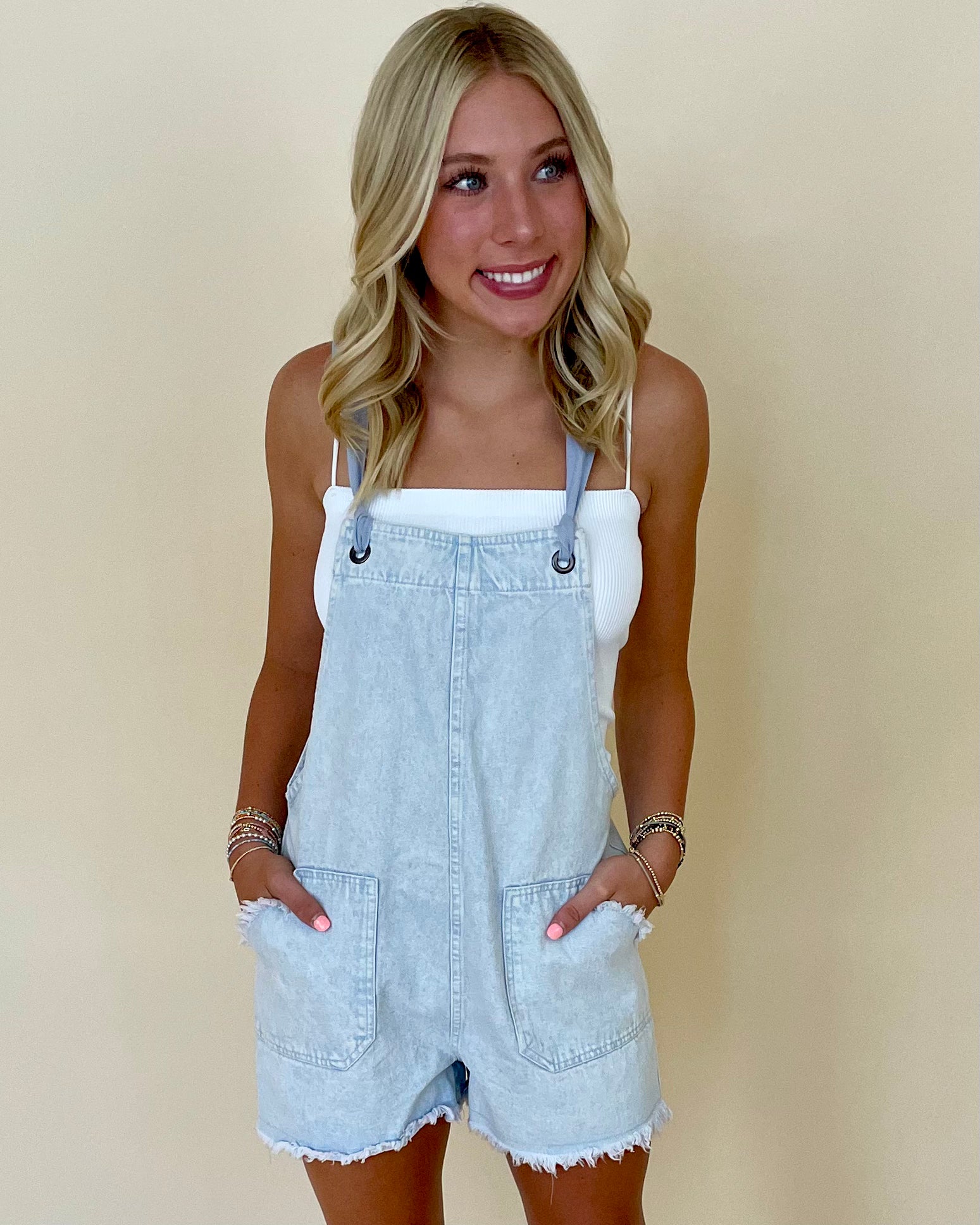 Next Stop Lt Indigo Washed Romper-Shop-Womens-Boutique-Clothing