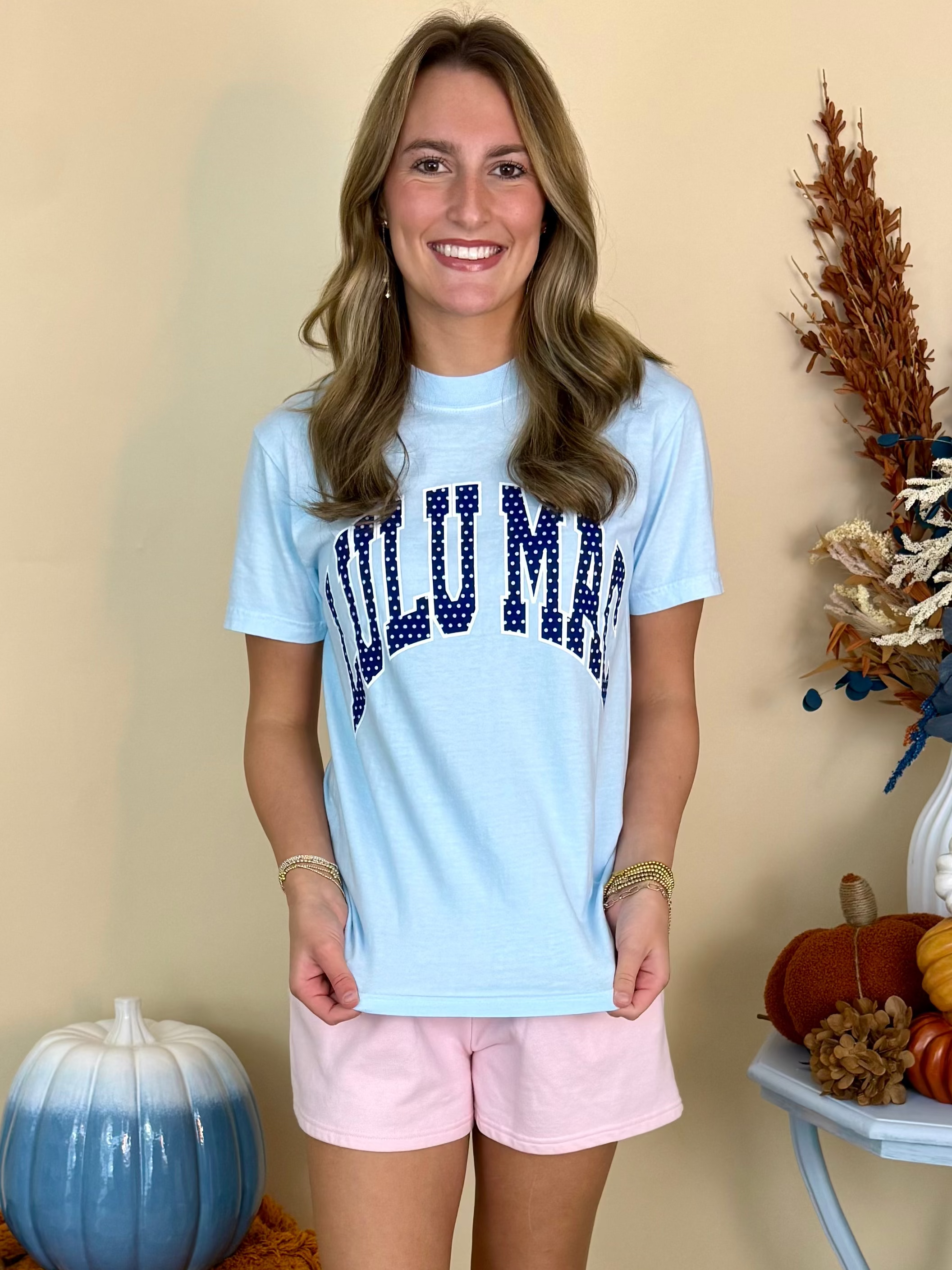 Lulu Mac Chambray Polka Dot Tee