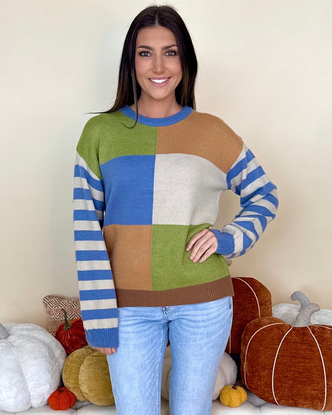 Floating About Earthen Sky Colorblock Sweater-Shop-Womens-Boutique-Clothing