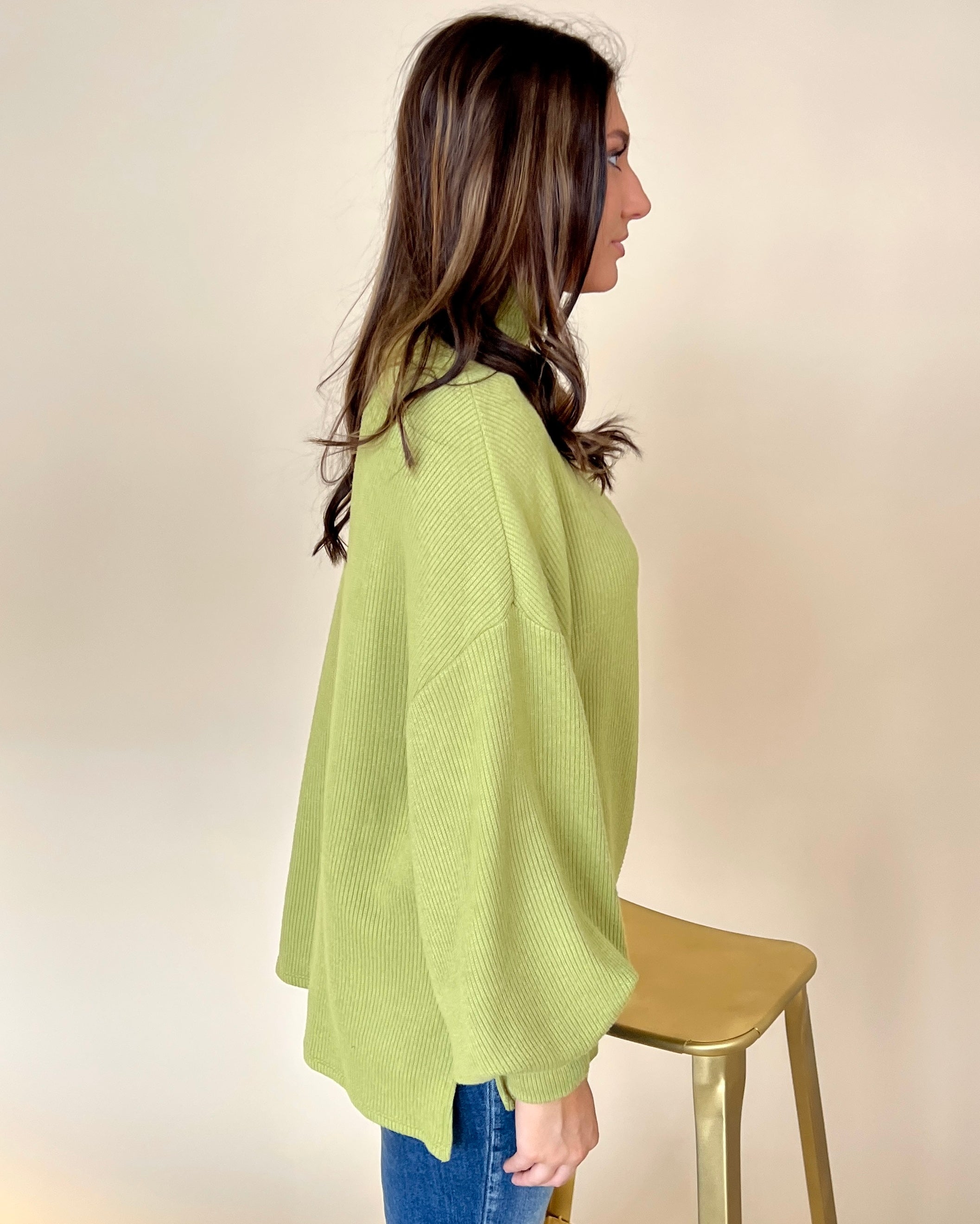 Hold Me Close Green Turtleneck Sweater-Shop-Womens-Boutique-Clothing