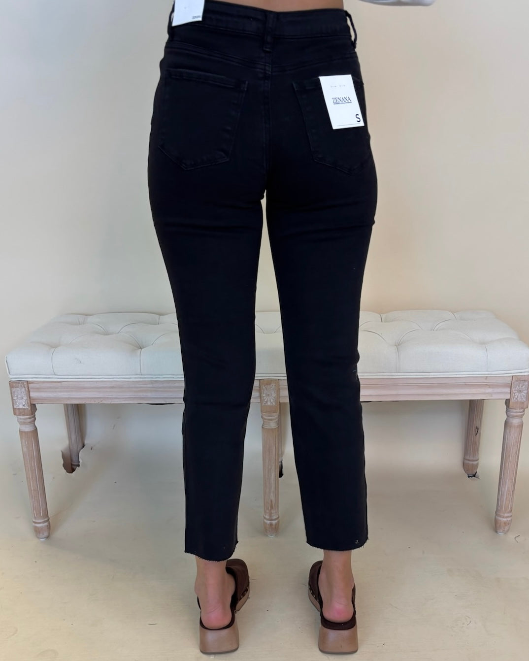 Final Class Black Acid Washed Straight Pants-Shop-Womens-Boutique-Clothing