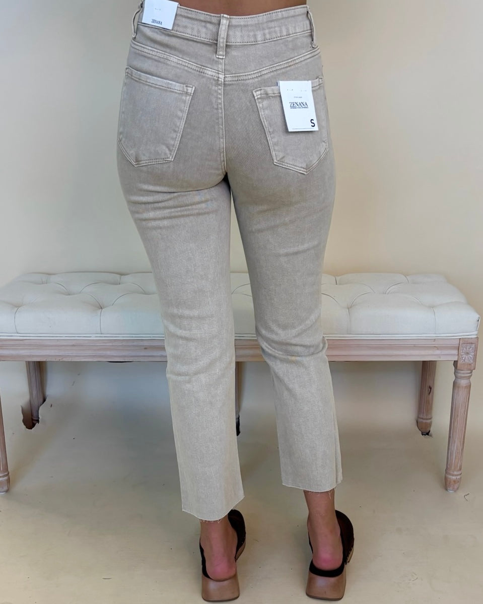 Final Class Ash Mocha Acid Washed Straight Pants-Shop-Womens-Boutique-Clothing