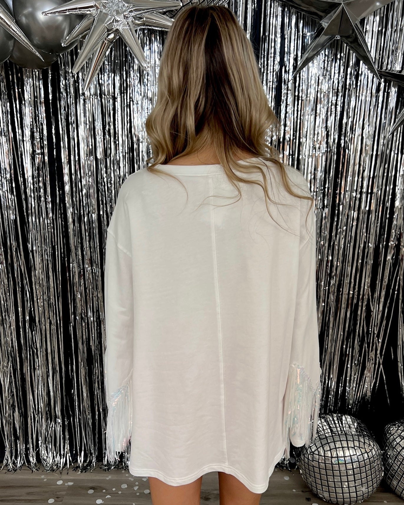 New Heights White Zigzag Sequins Fringe Top-Shop-Womens-Boutique-Clothing